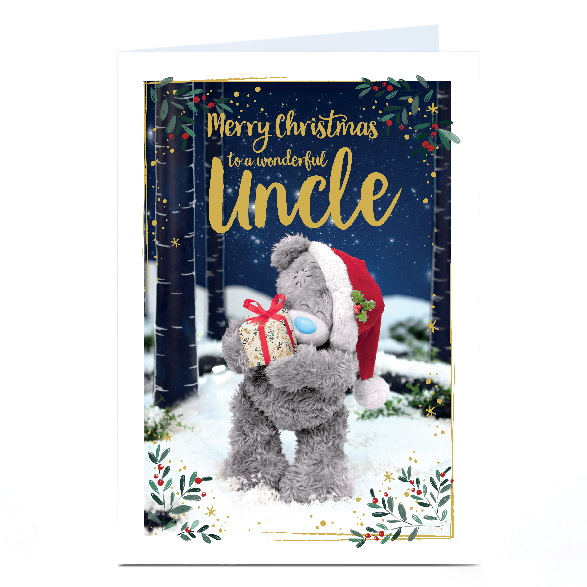 Personalised Tatty Teddy Christmas Card - To a Wonderful Uncle