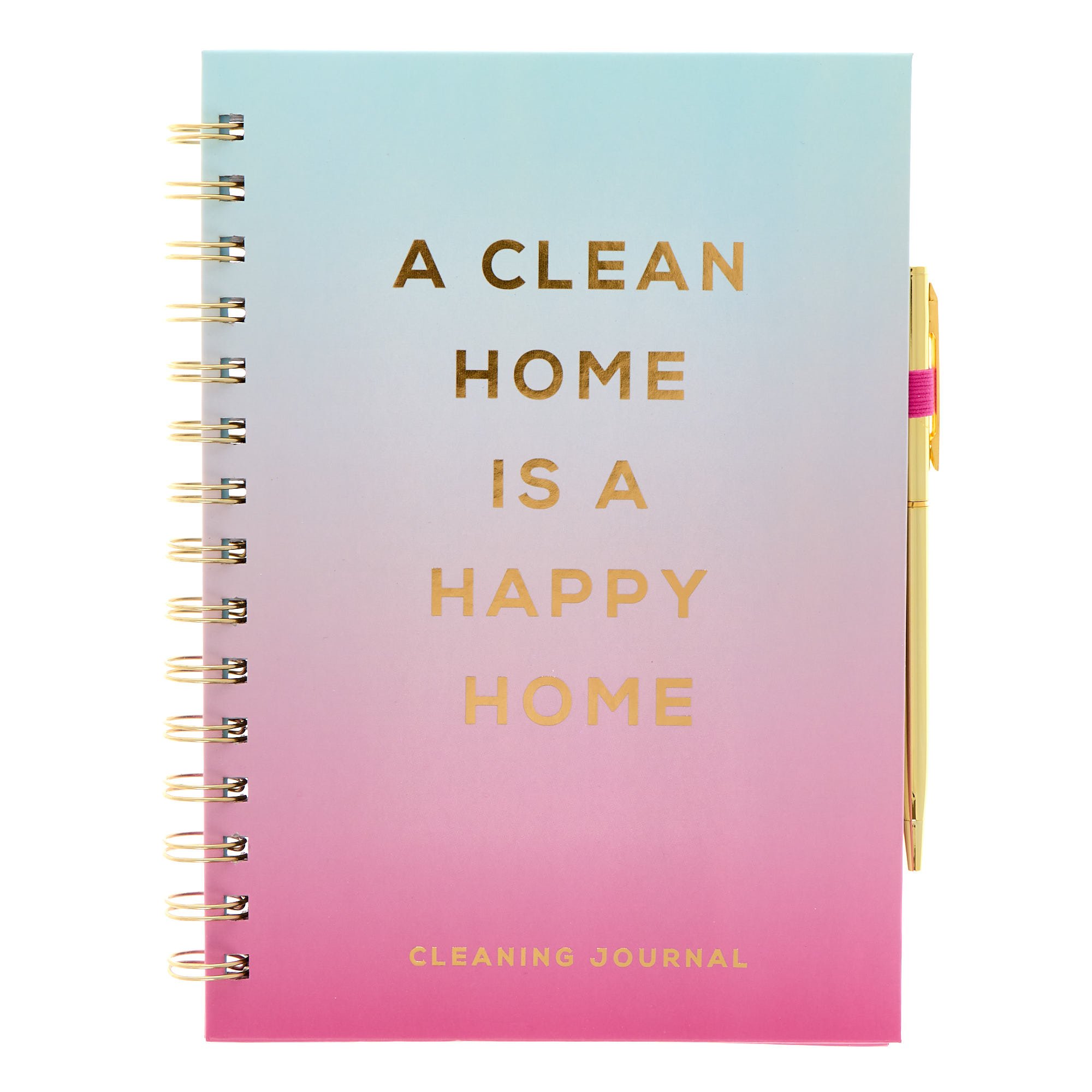 A5 Happy Home Cleaning Journal & Pen