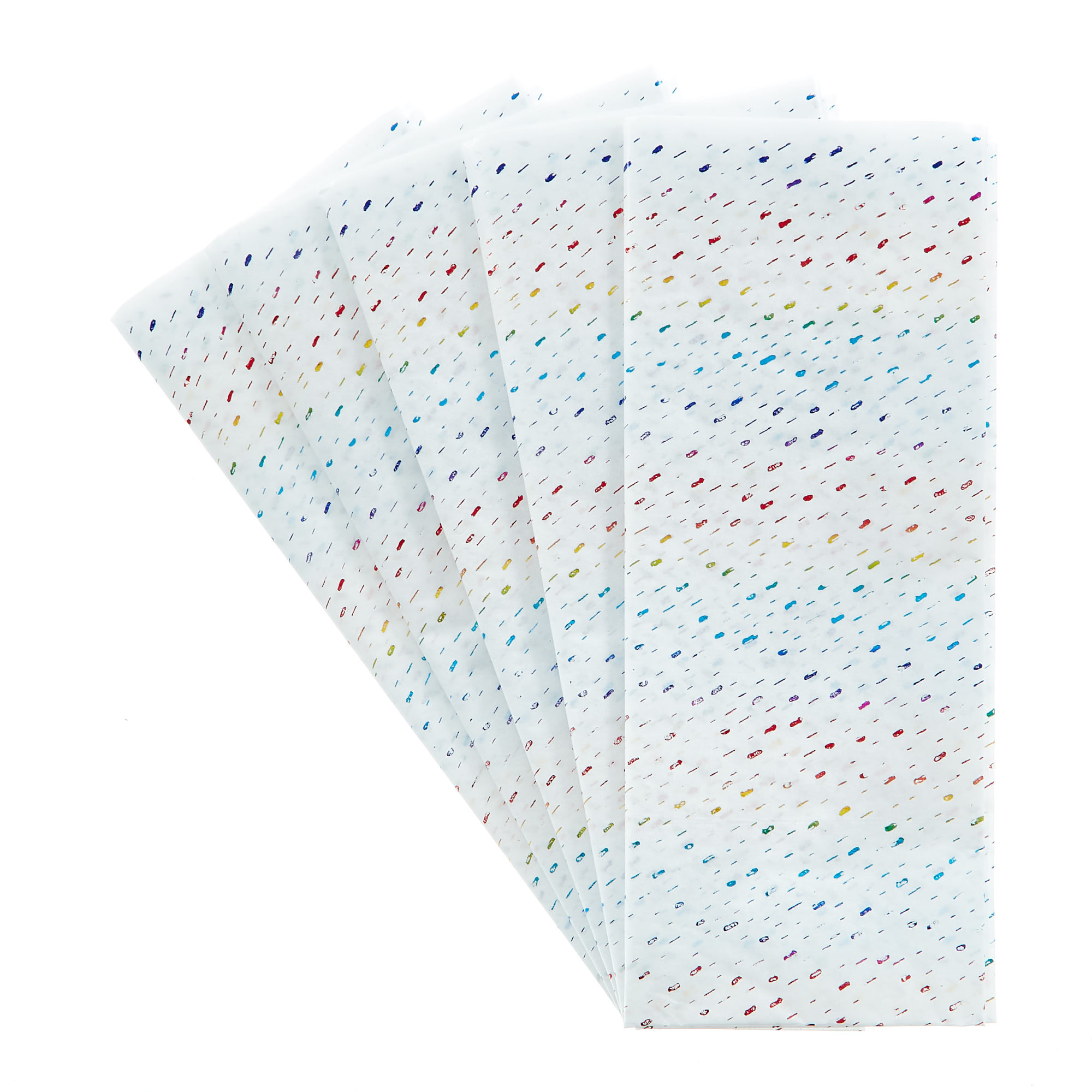 Rainbow Foil Spot Tissue Paper - 6 Sheets