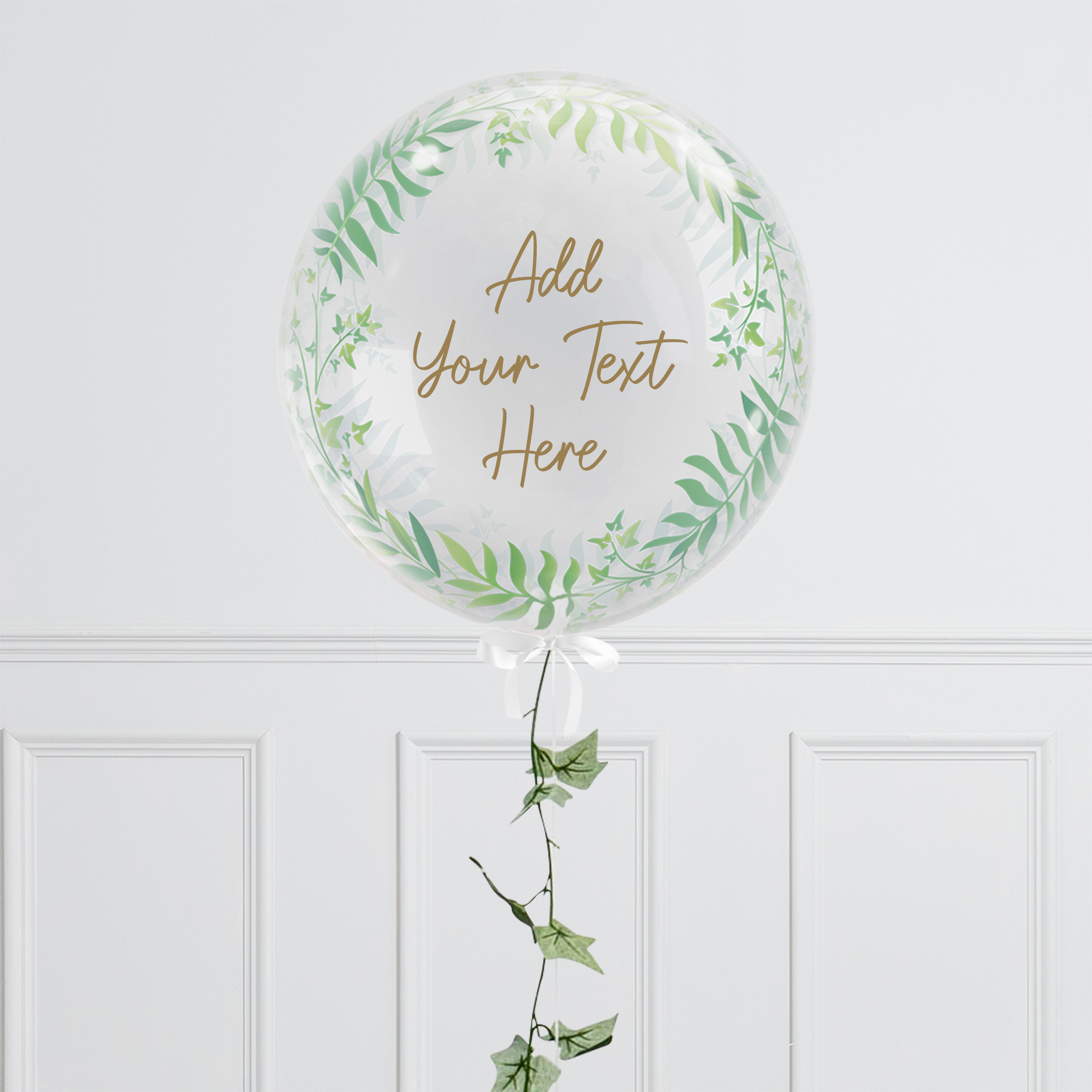 Personalised 20-Inch Bubblegum Balloon With Ivy Tail - DELIVERED INFLATED!