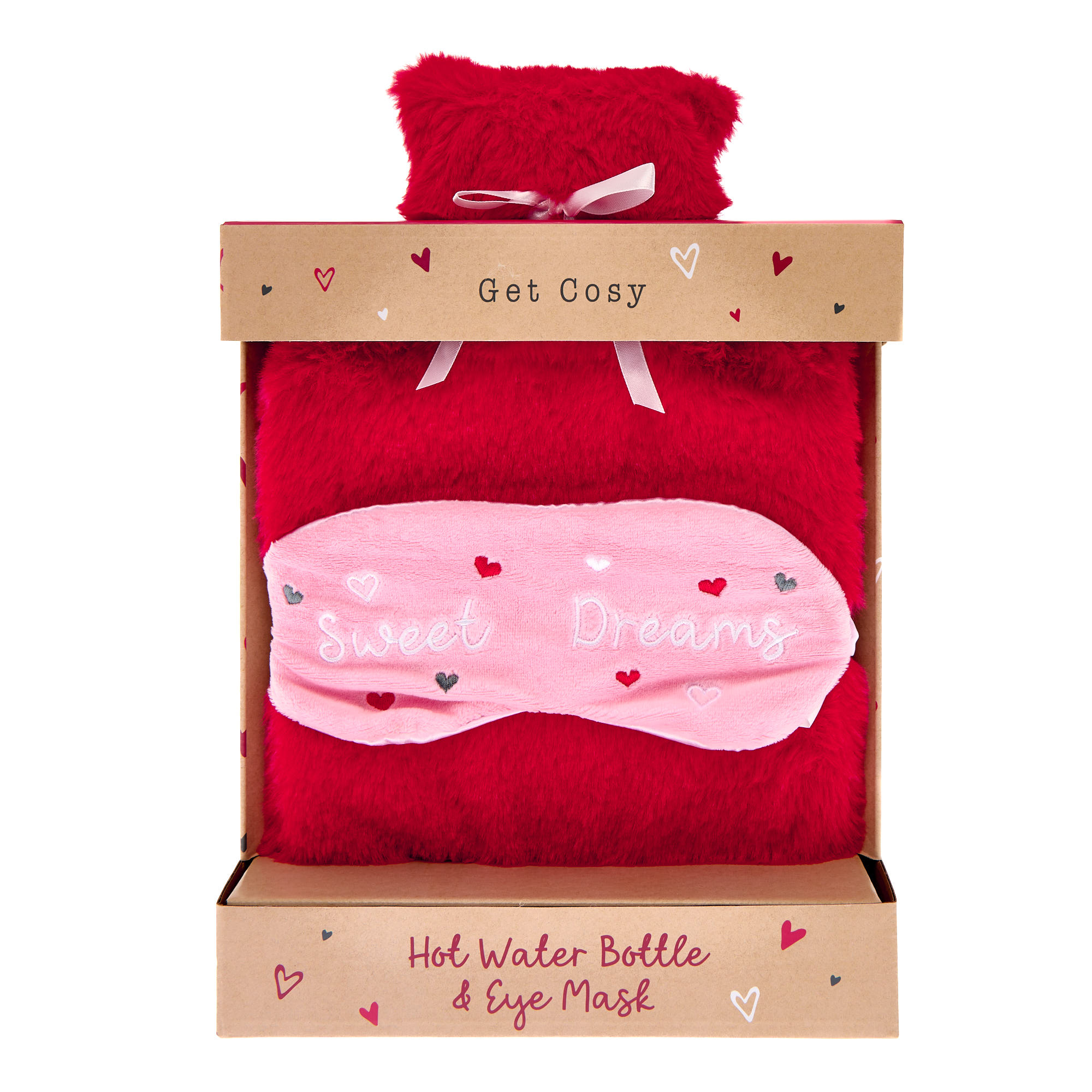 Get Cosy Hot Water Bottle & Eye Mask Gift Set