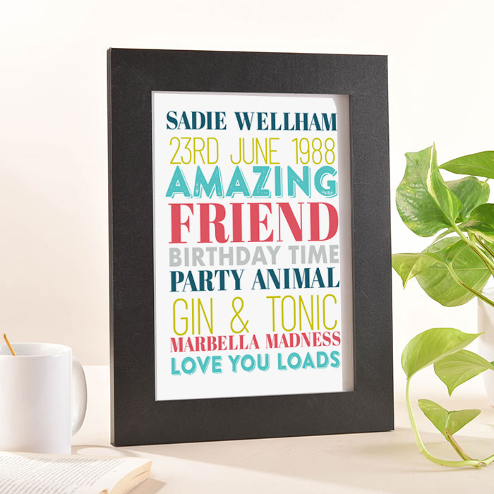 Personalised Birthday Time Portrait Print