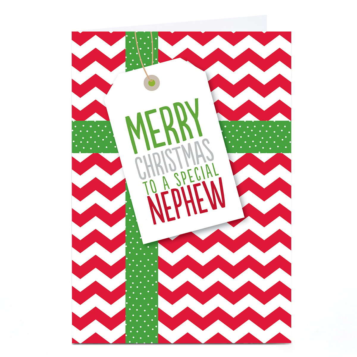 Personalised Christmas Card - Christmas Present Tag, Nephew