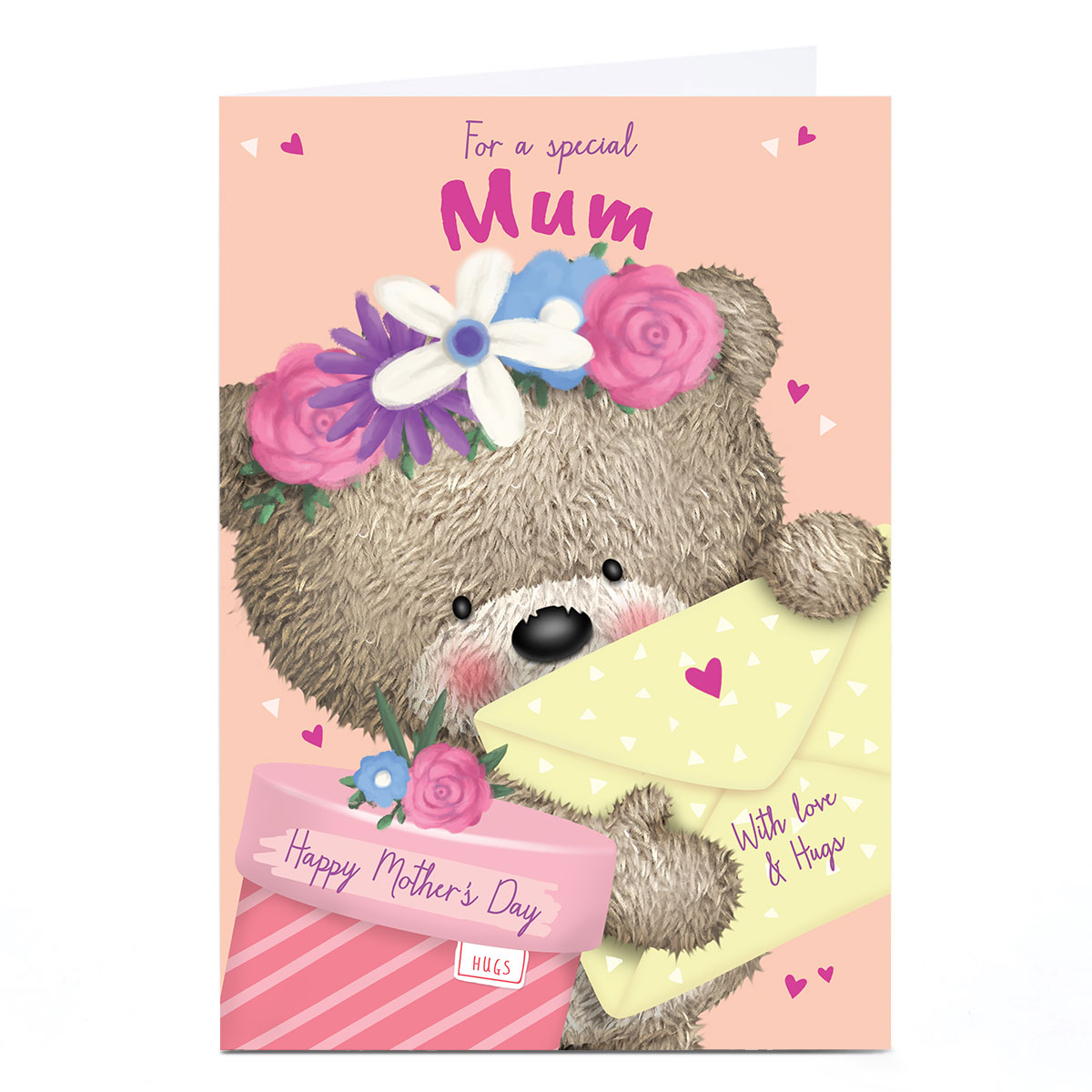 Personalised Hugs Mother's Day Card - Present from Hugs, Mum