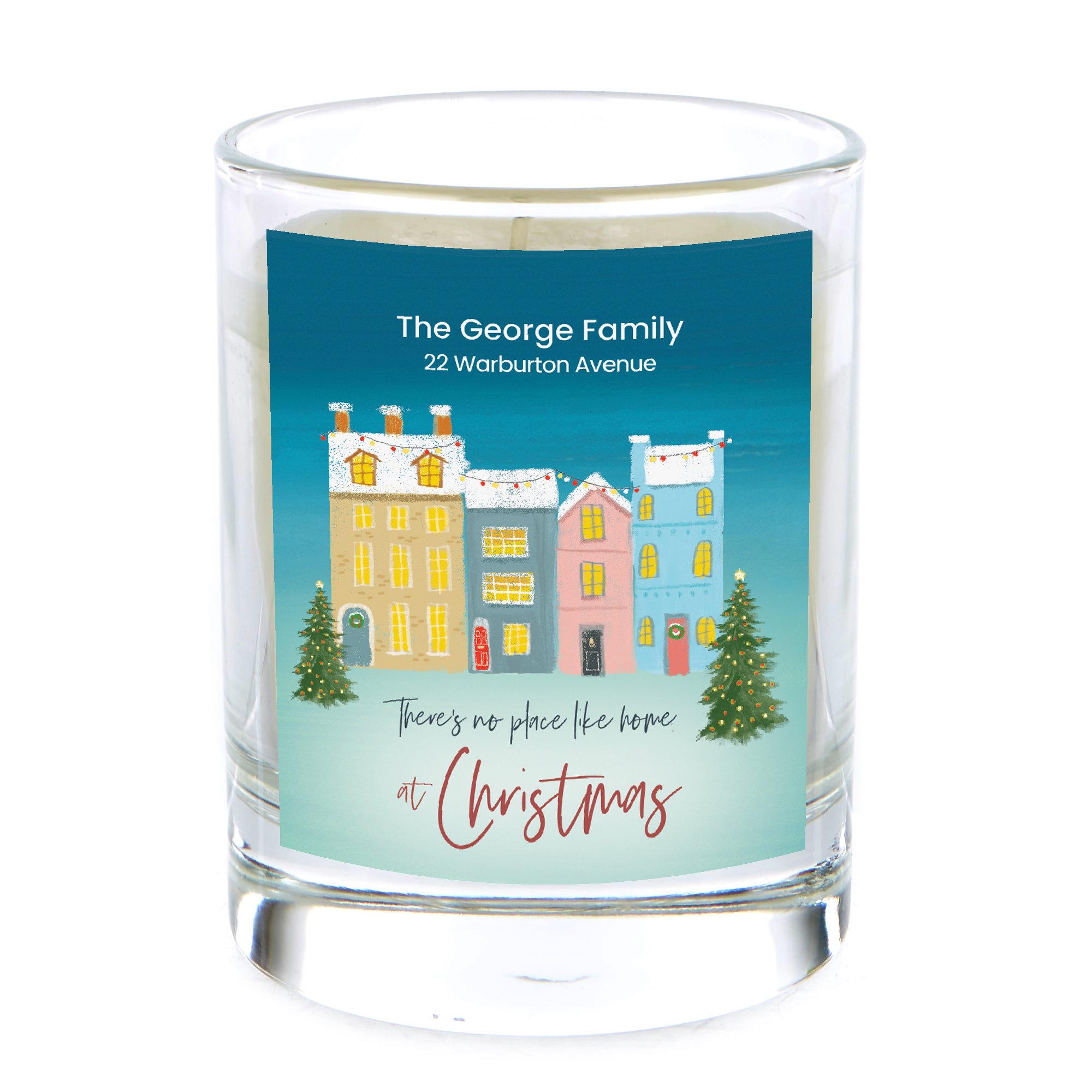 Personalised Pomegranate & Cashmere Scented Christmas Candle - No Place Like Home