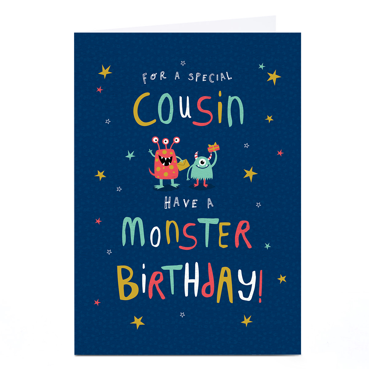 Personalised Birthday Card - Have a Monster Birthday, Cousin