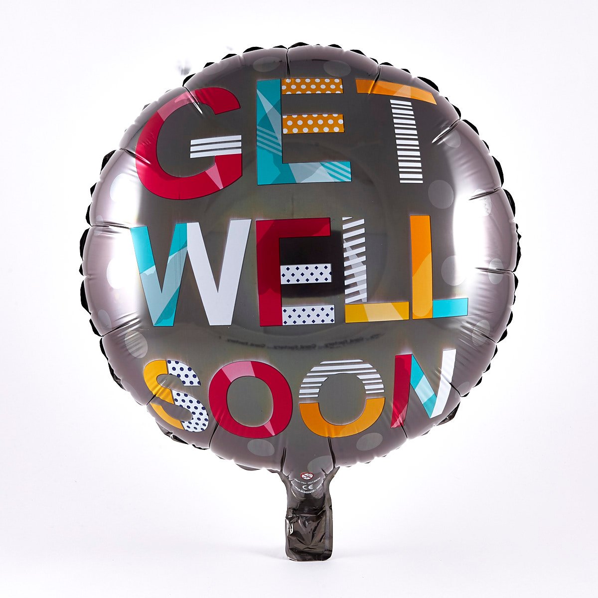 Get Well Soon Grey Foil Helium Balloon
