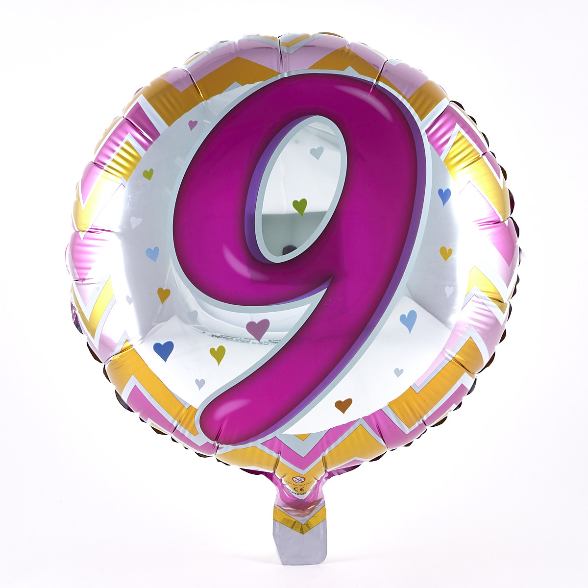 9th Birthday Zig Zag Foil Helium Balloon