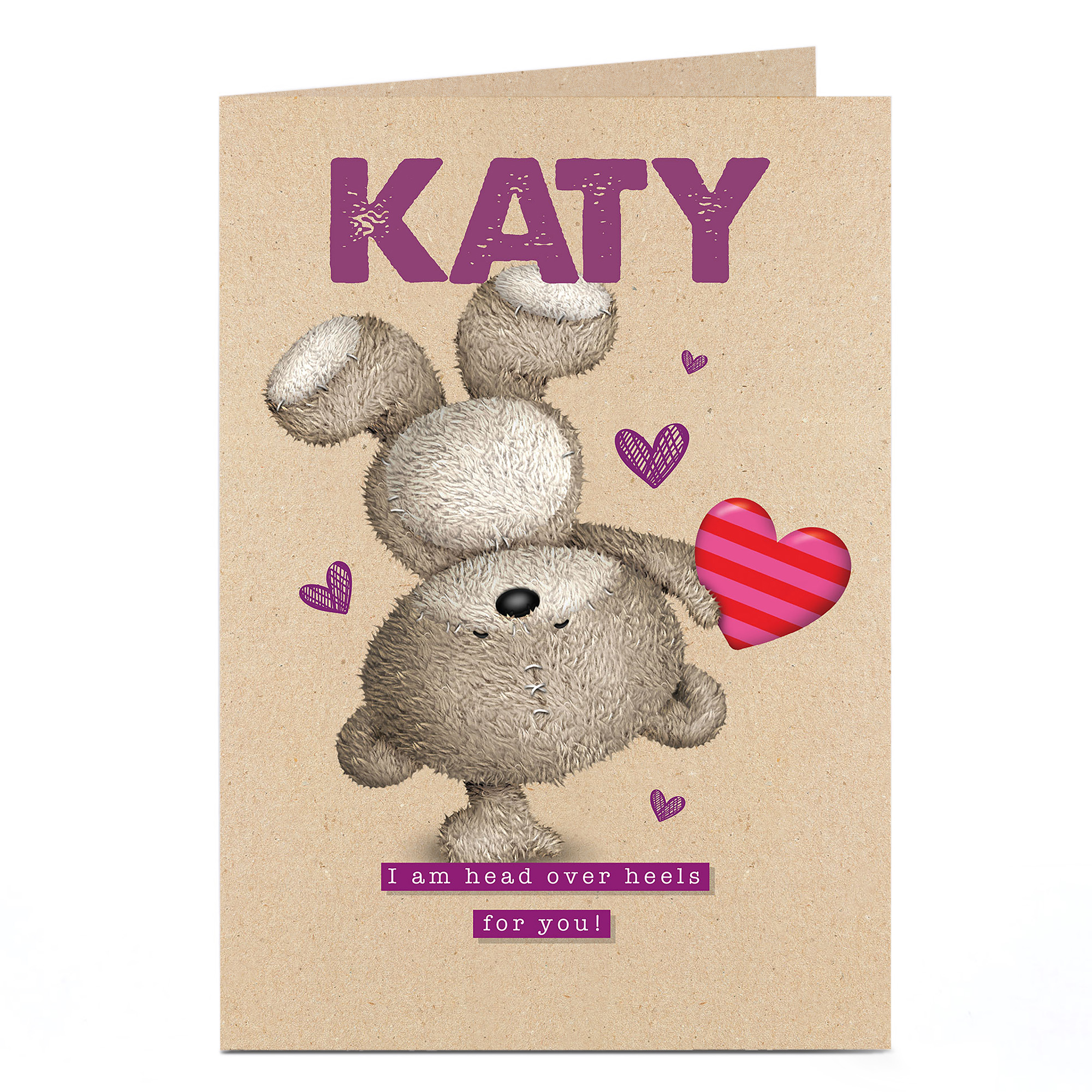 Personalised Hugs Bear Card - Head Over Heels