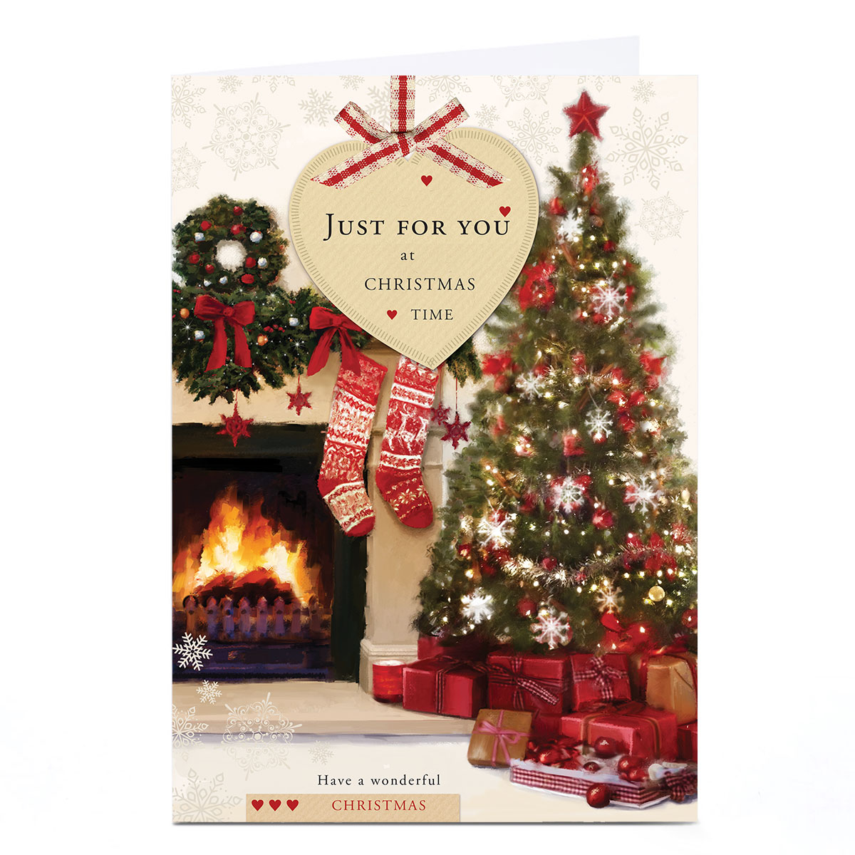 Personalised Christmas Card - Festive Fireplace, Just For You