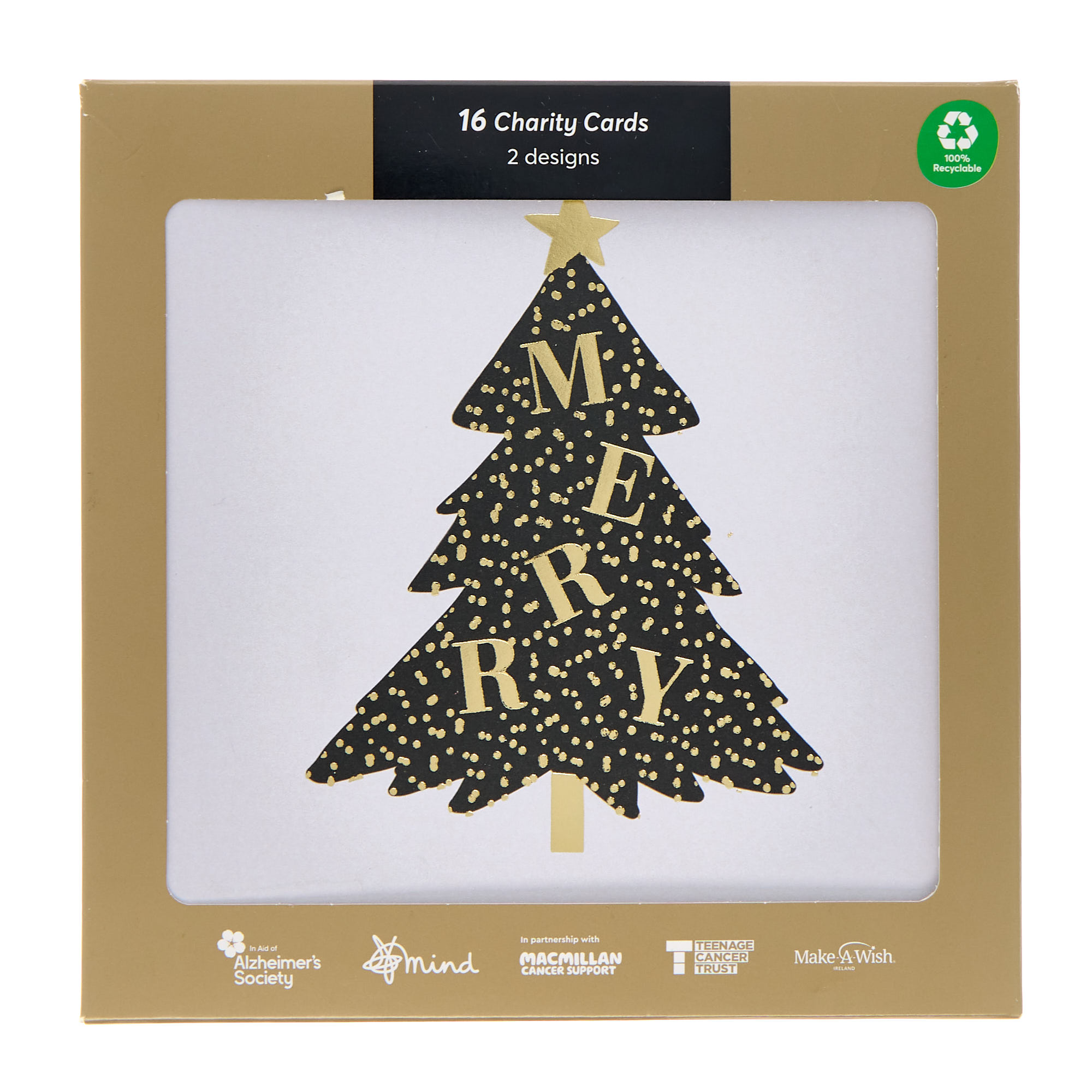 16 Charity Christmas Cards - Modern Trees (2 Designs)