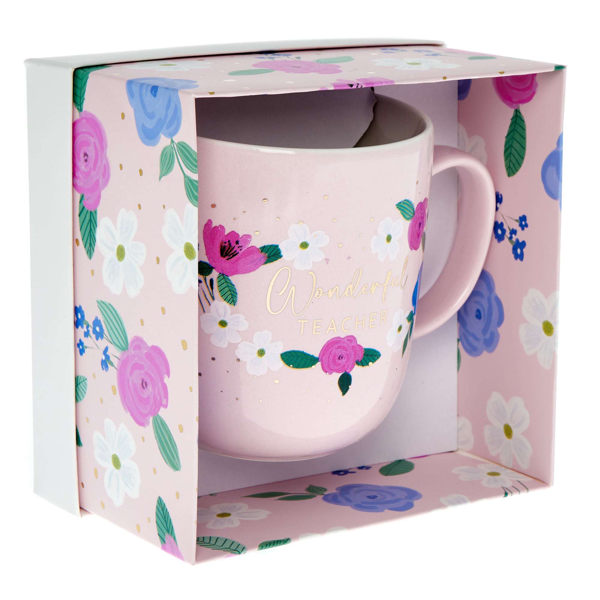 Wonderful Teacher Floral Mug