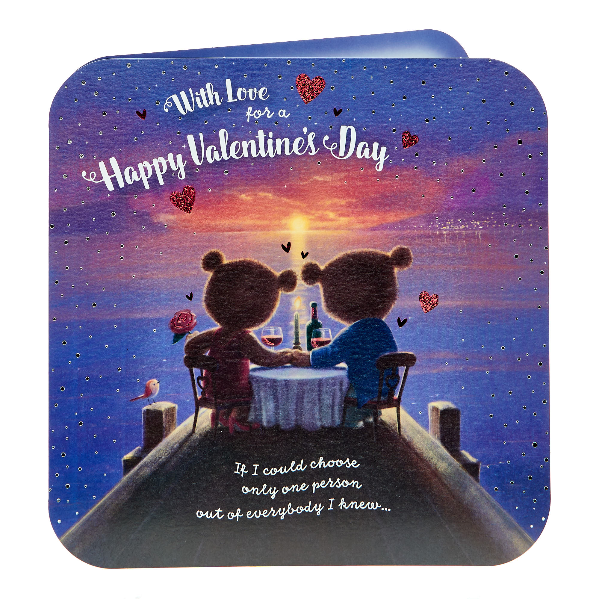 Valentine's Day Card - Sunset Bear Couple