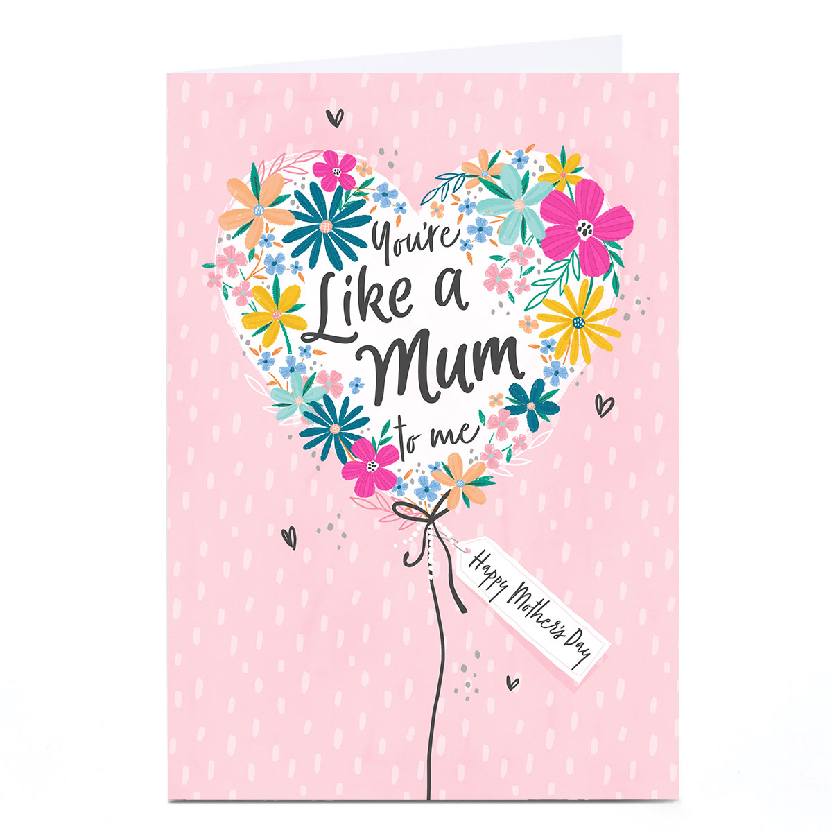 Personalised Mother's Day Card - Floral Heart Balloon, You're Like A Mum To Me