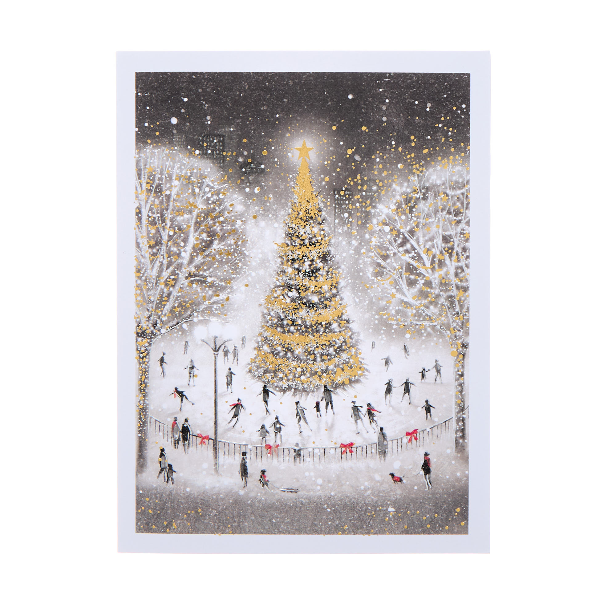 Deluxe Ice Skating & Winter Scene Charity Christmas Cards - Pack of 10 (2 Designs)