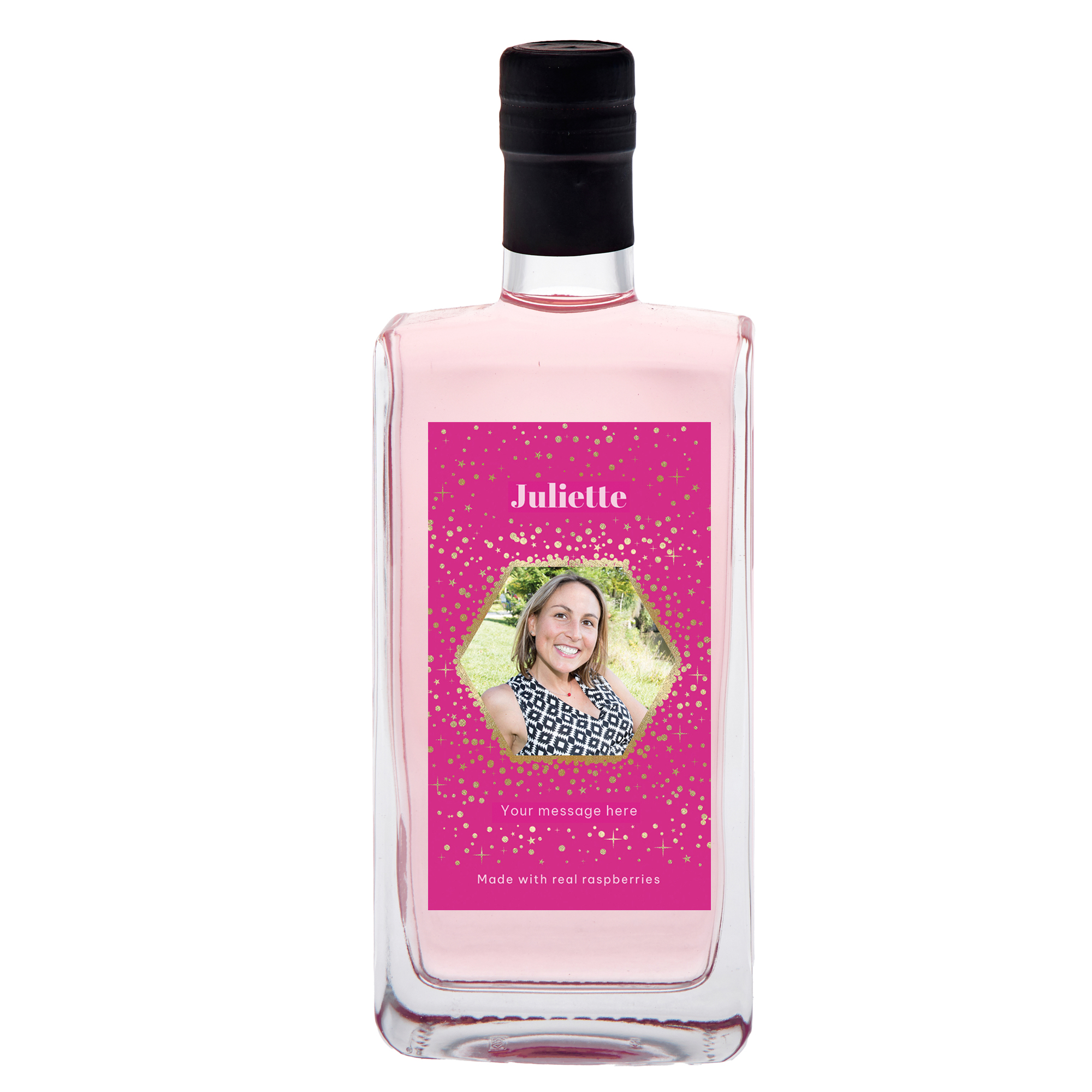 Personalised Raspberry Pinkster Gin - Pink Sparkles