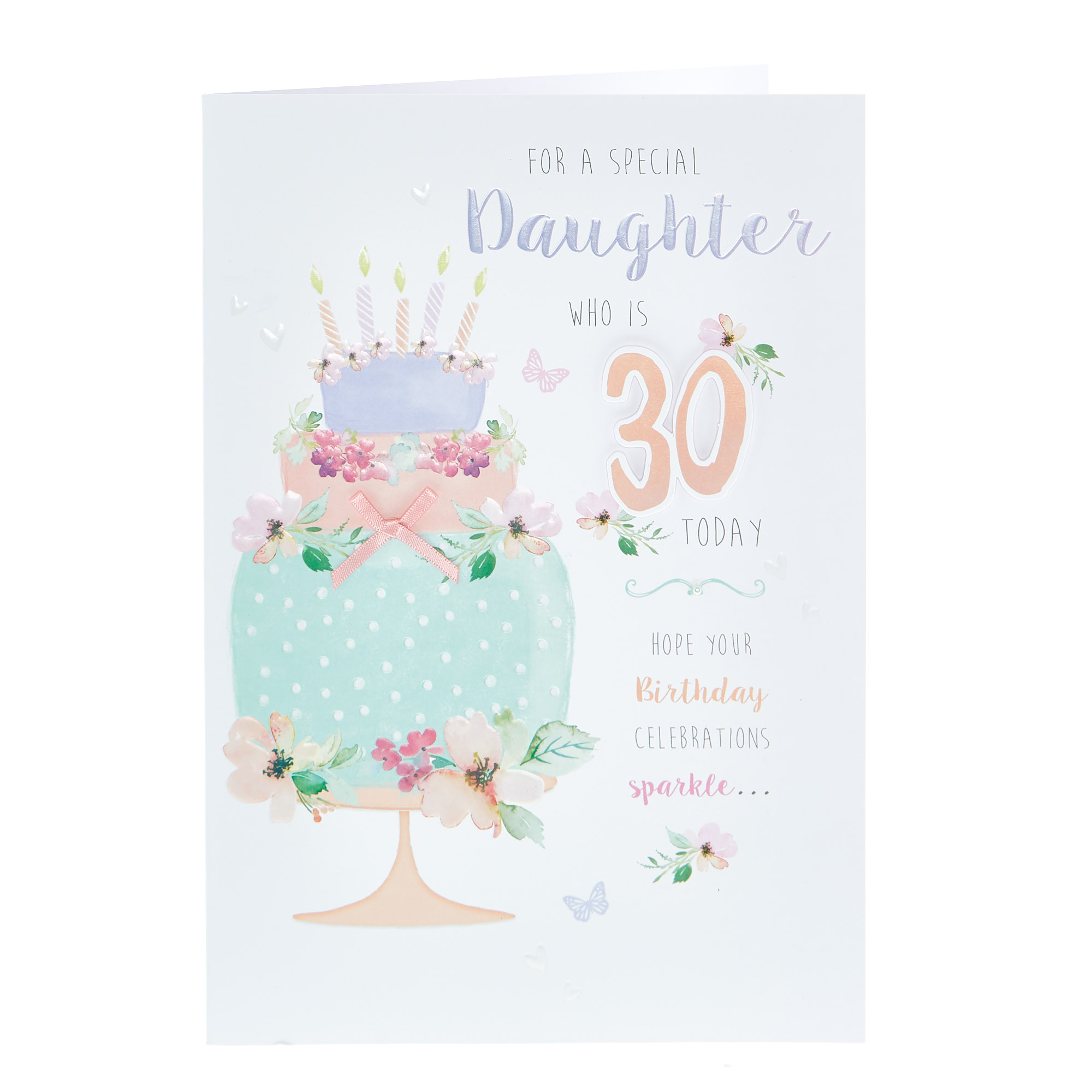 30th Birthday Card - Daughter Cake