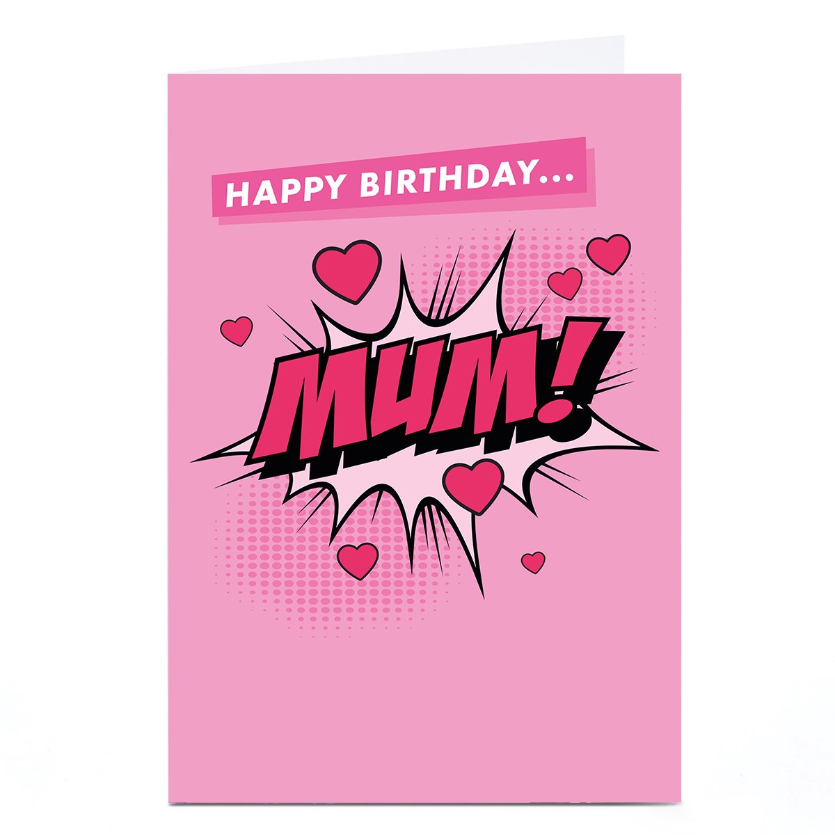 Personalised Hello Munki Birthday Card - Mum, Comic Book