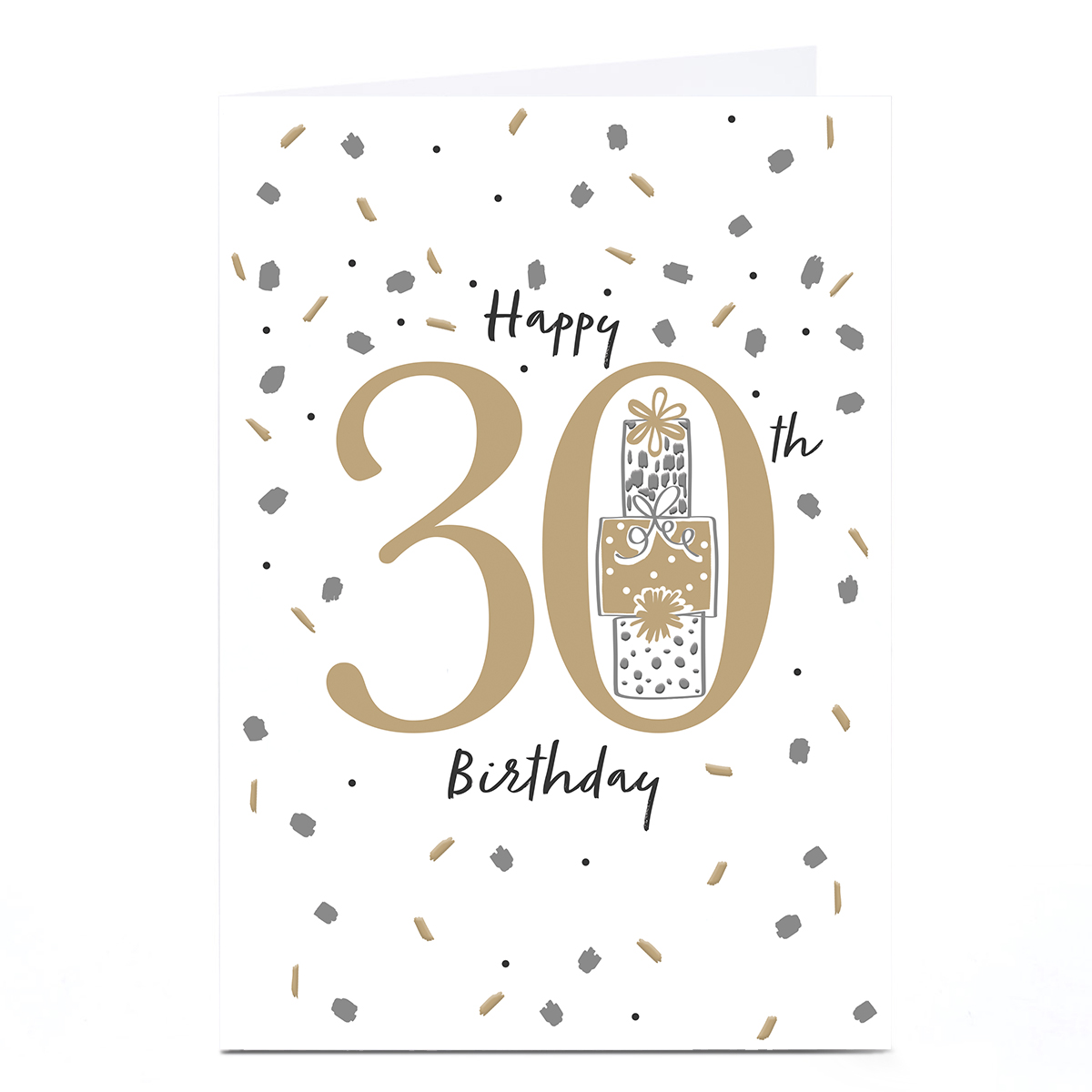 Personalised 30th Birthday Card - Gold And Silver Confetti