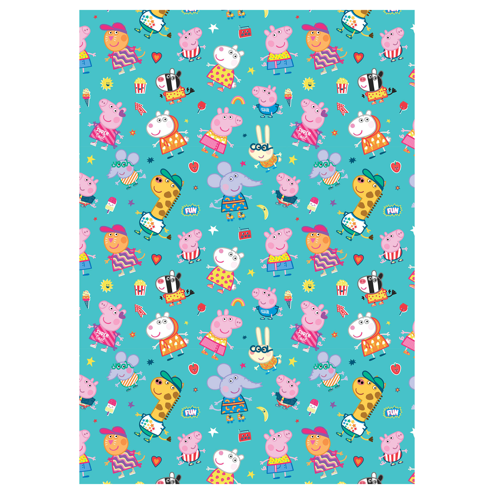 Peppa Pig Wrapping Paper - 2 Sheets & 2 Tags