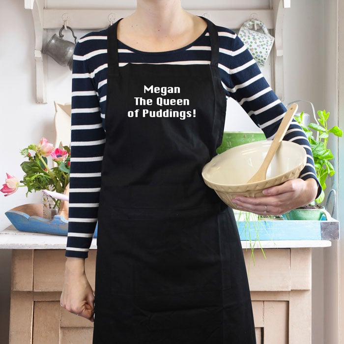 Personalised Black Apron - Any Message