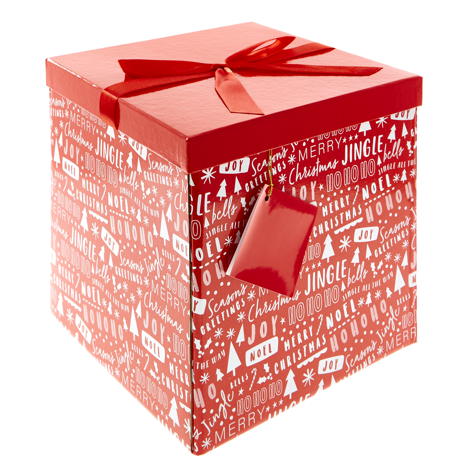 Red & White Noel Flat-Pack Extra-Large Gift Box