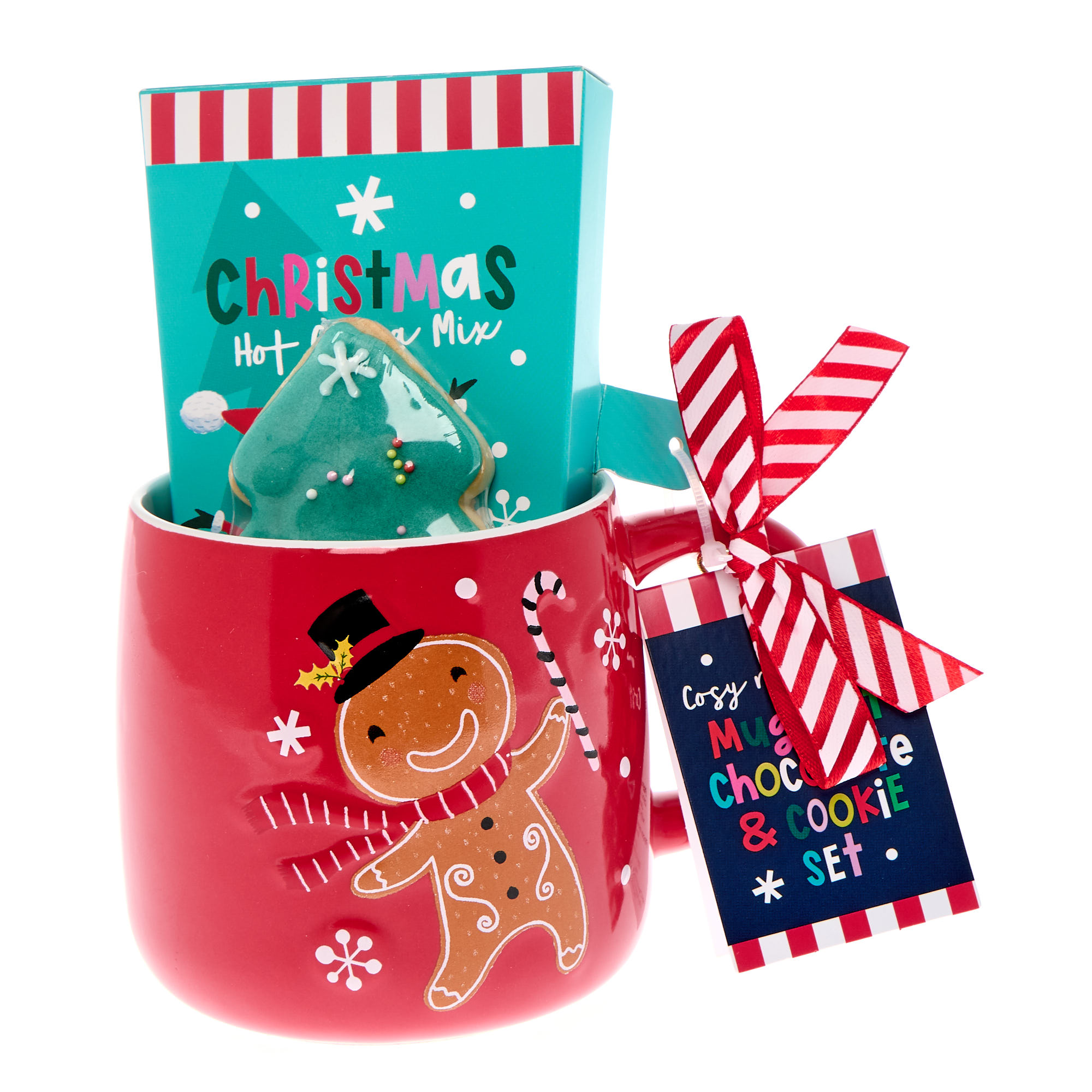 Cosy Christmas Mug, Hot Chocolate & Cookie Set