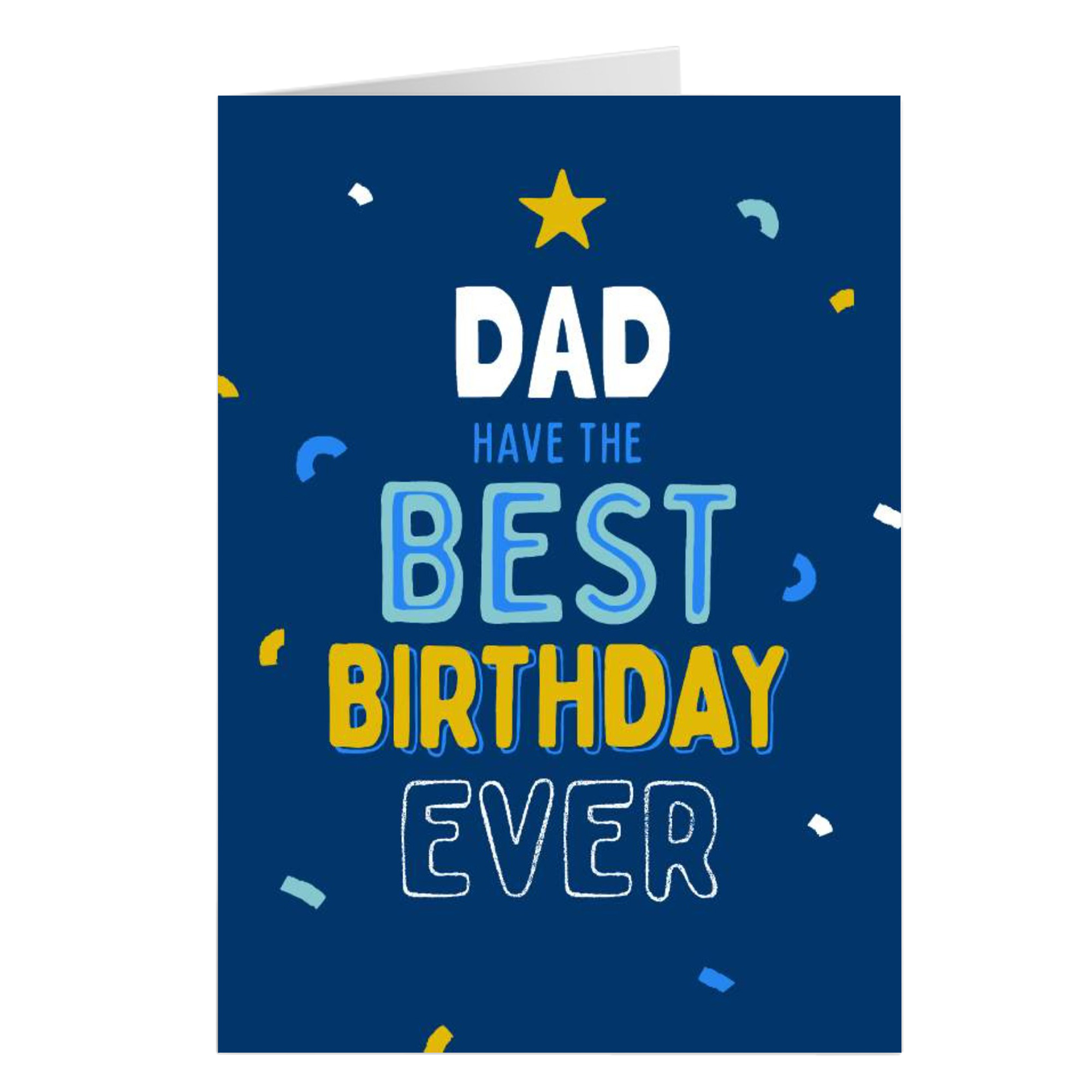 Personalised Birthday Card - Navy Best Birthday Ever, Dad