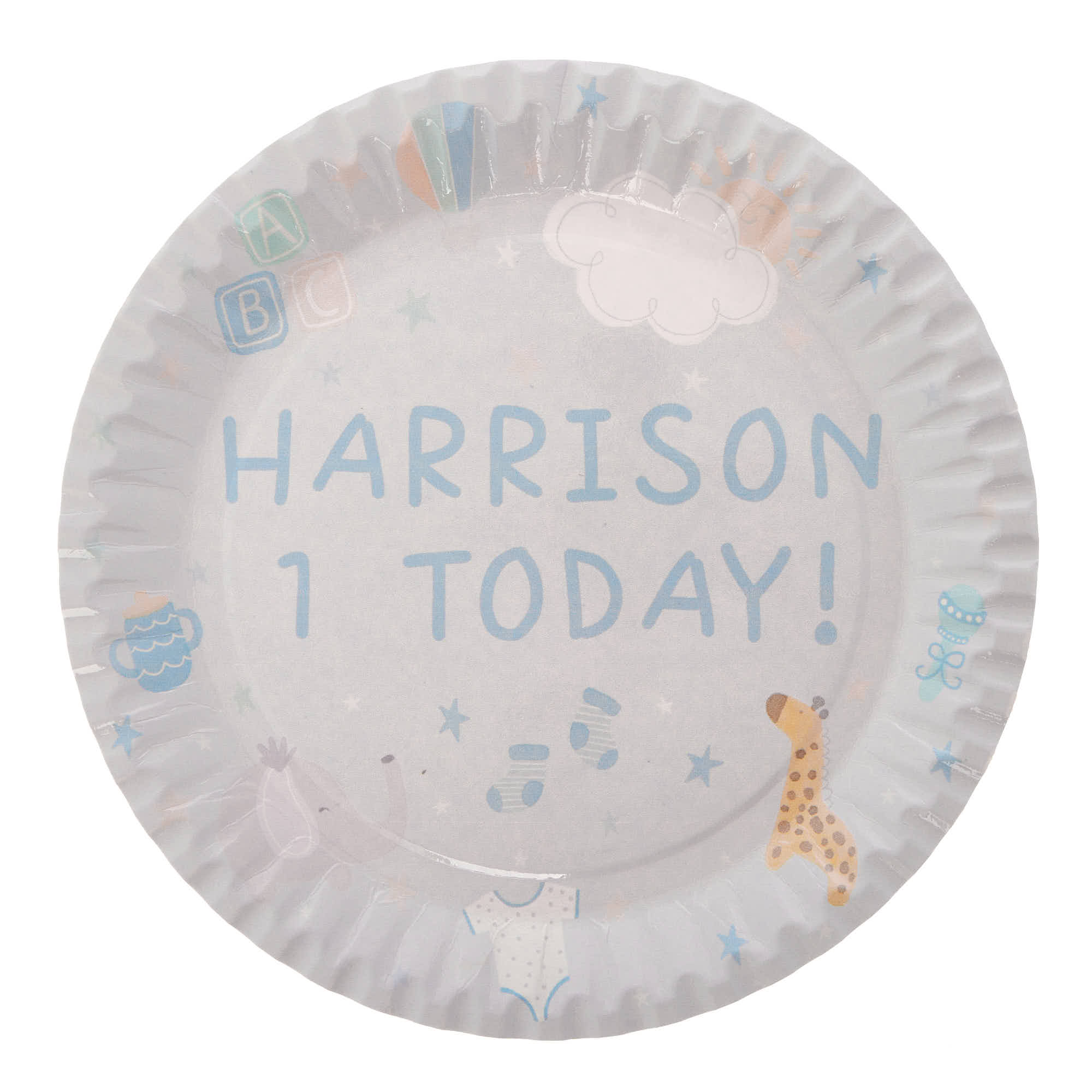 Baby Blue Personalised Party Plate