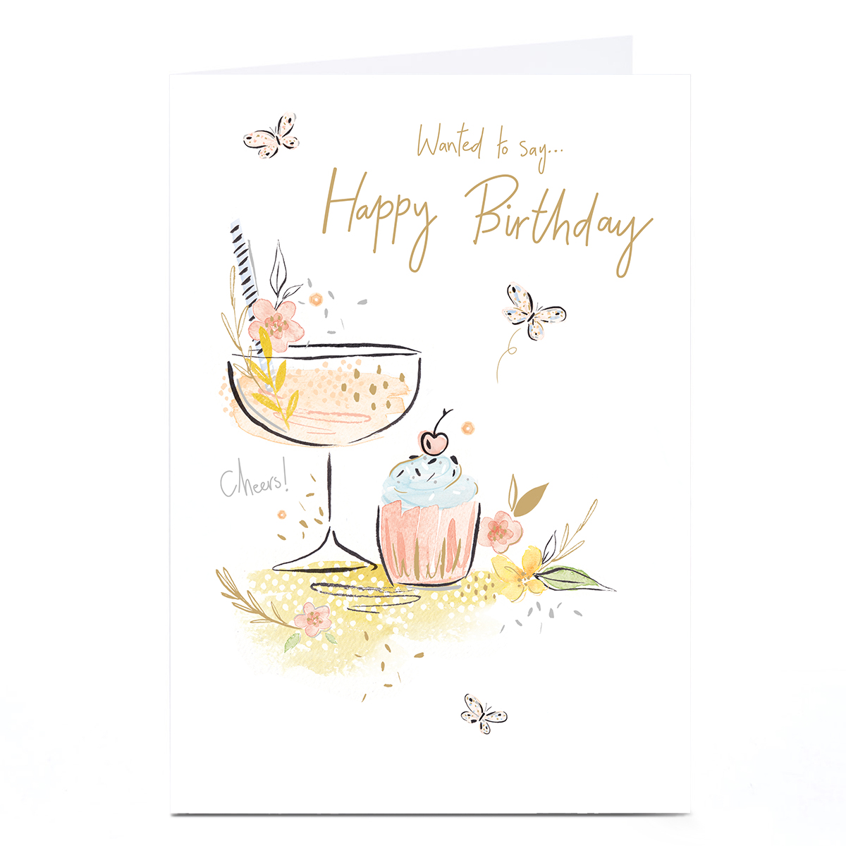 Personalised Birthday Card - Cocktail and Cupcake