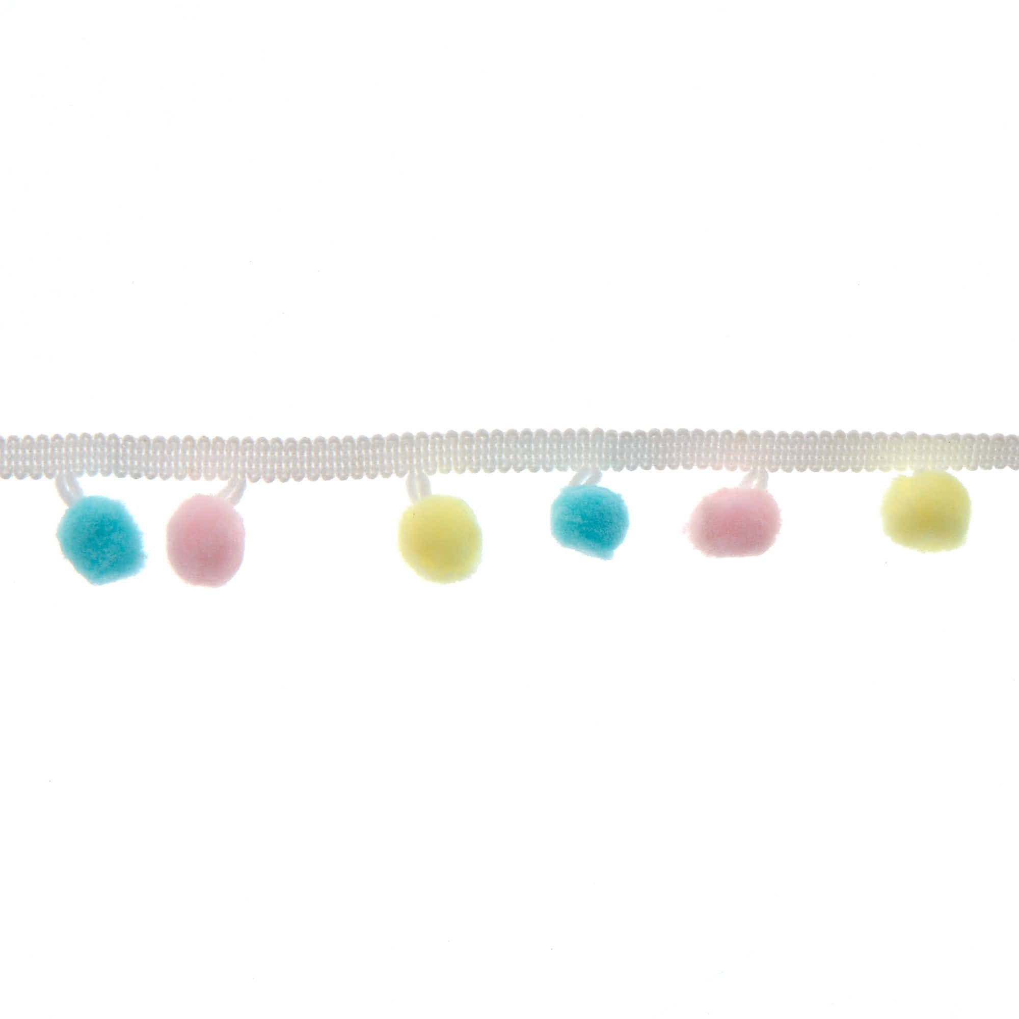 Pastil Rainbow Pom Pom Ribbon Trim