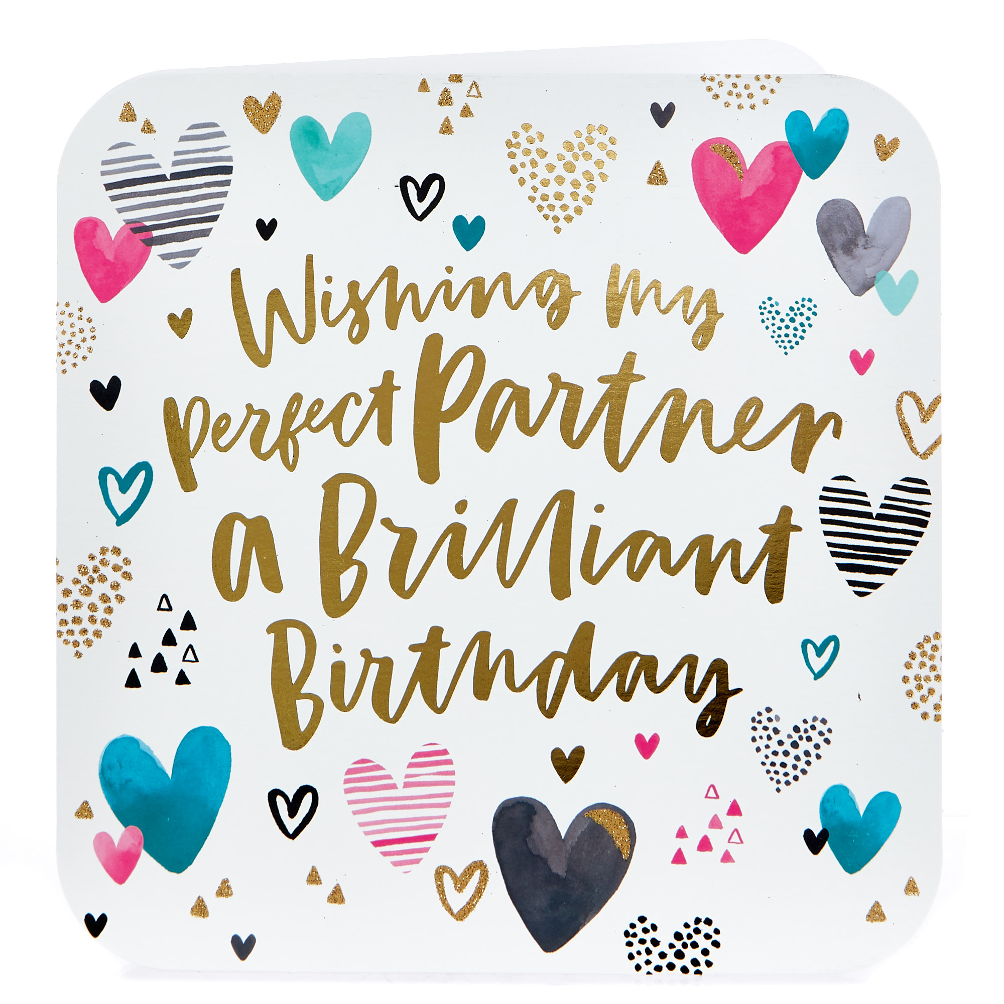 Platinum Collection Birthday Card - Perfect Partner, Hearts