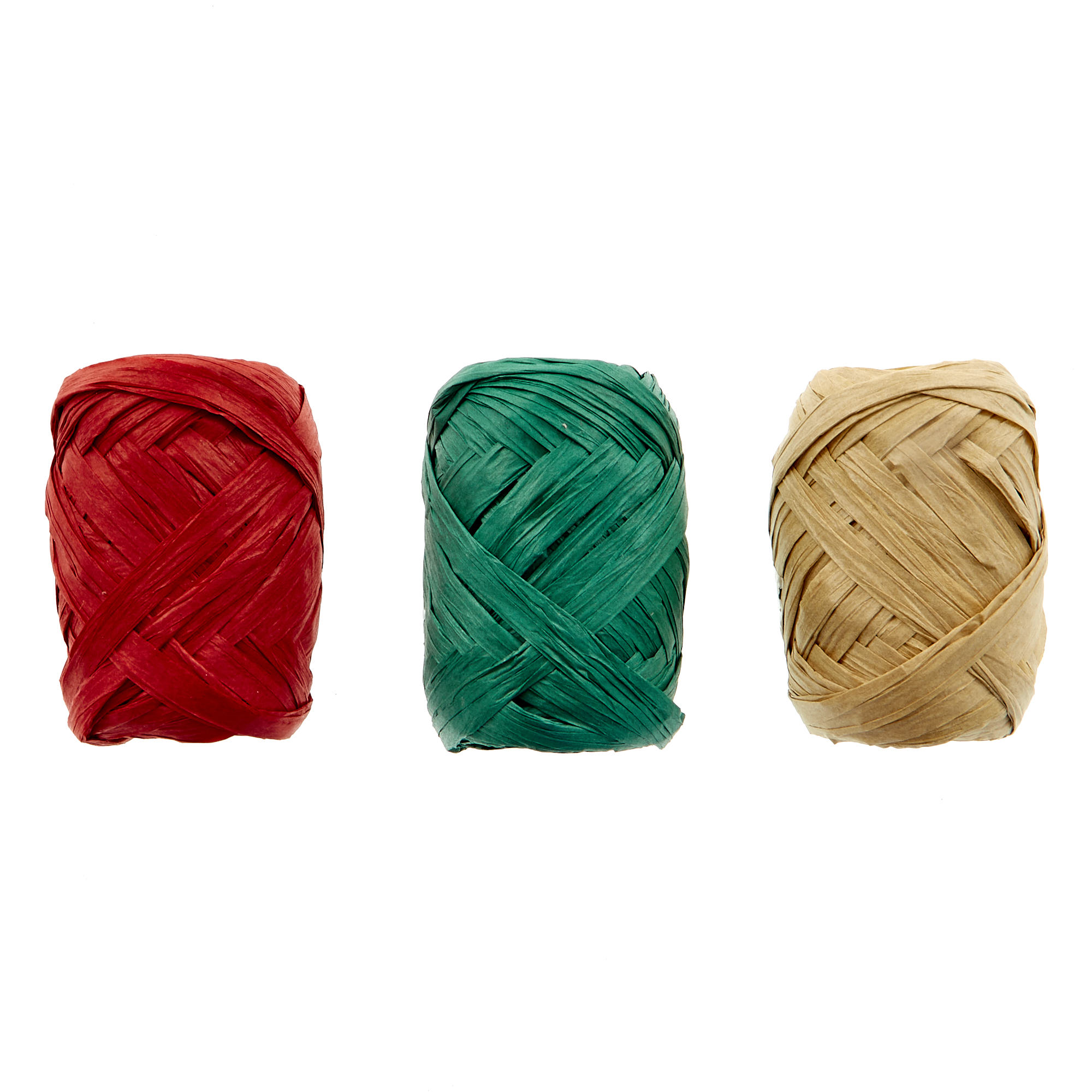 Assorted Raffia Ribbon - 3 Rolls