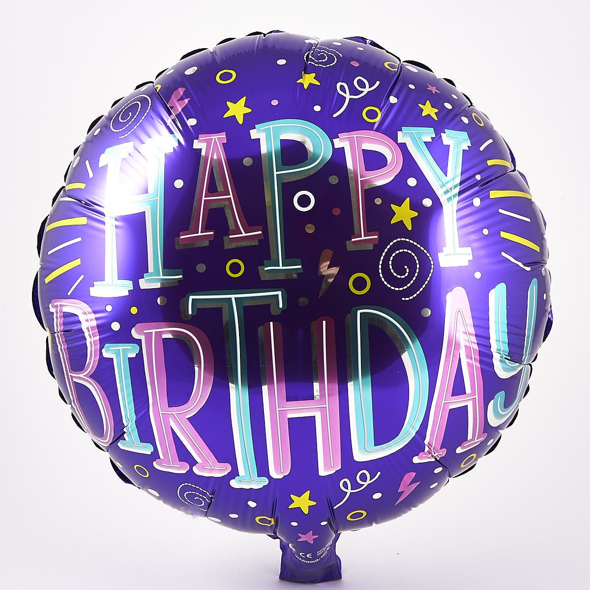 Happy Birthday Purple Foil Helium Balloon 