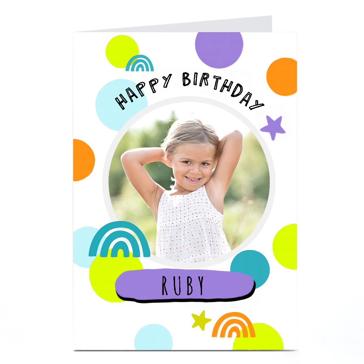 Photo Birthday Card - Bright Spots and Rainbows