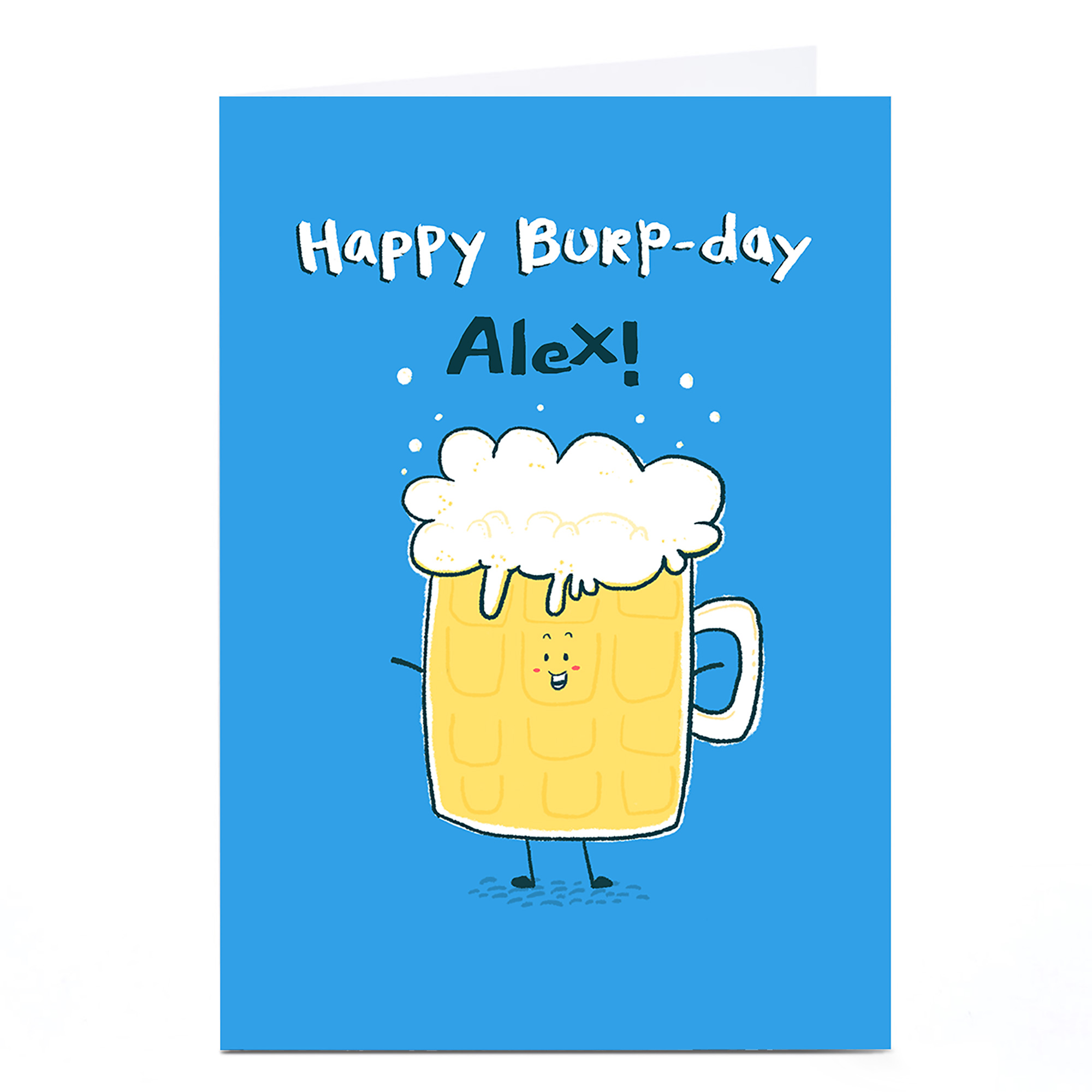 Personalised Hew Ma Birthday Card - Happy Burp-day!  