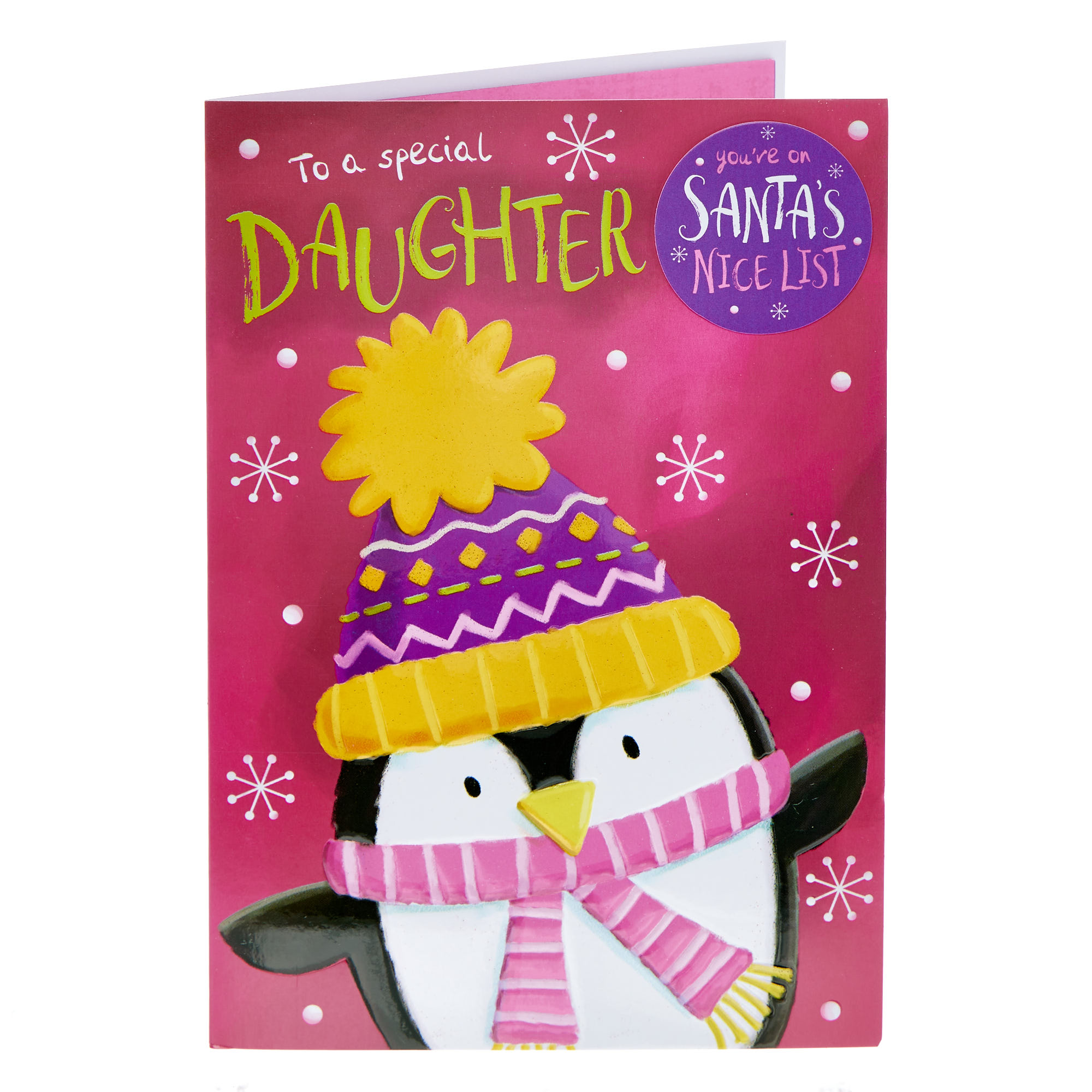 Daughter Santa's Nice List Christmas Card