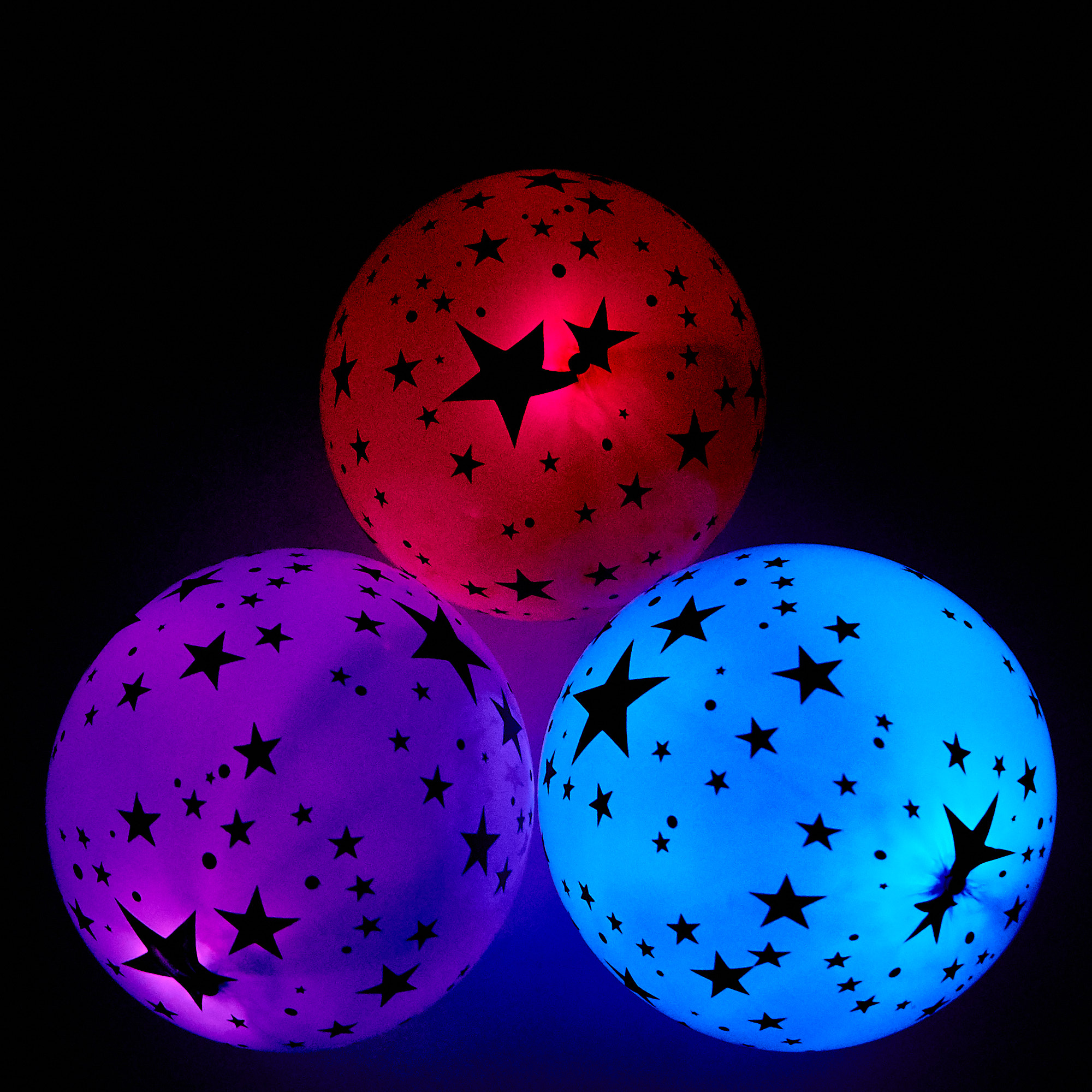 Illoom Coloured Stars Light-Up LED Balloons - Pack Of 5