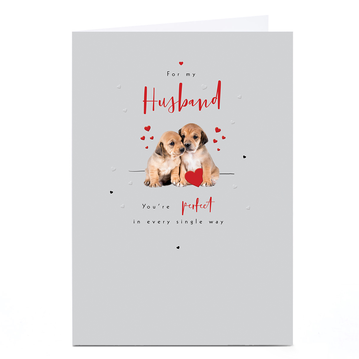 Personalsied Valentine's Day Card - Perfect in Every Way Puppies, Husband