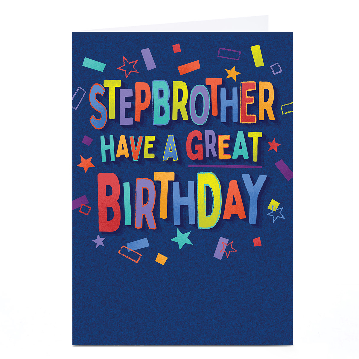 Personalised Birthday Card - Bold and Bright Letters, Stepbrother