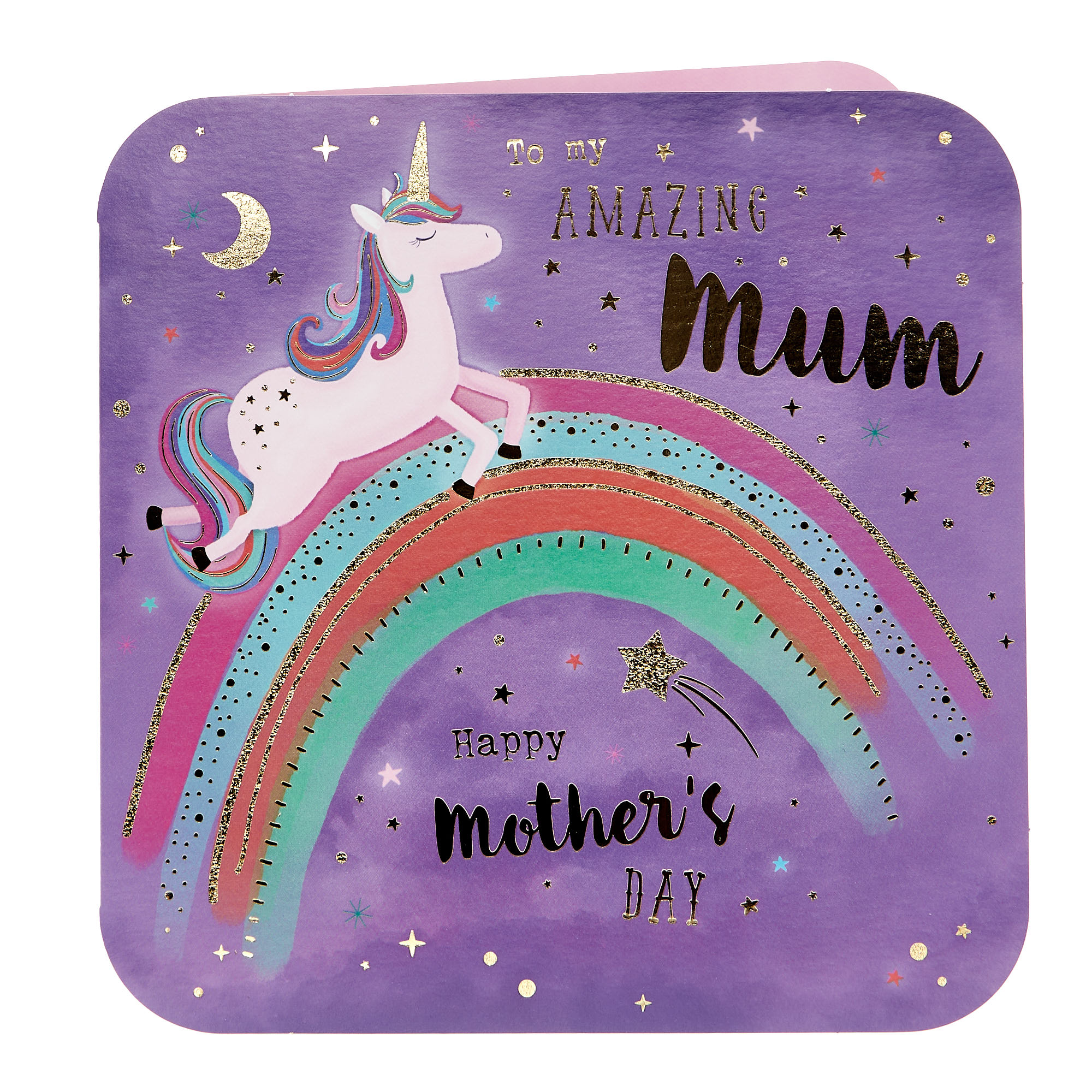 Mum Amazing Unicorn & Rainbow Mother's Day Card