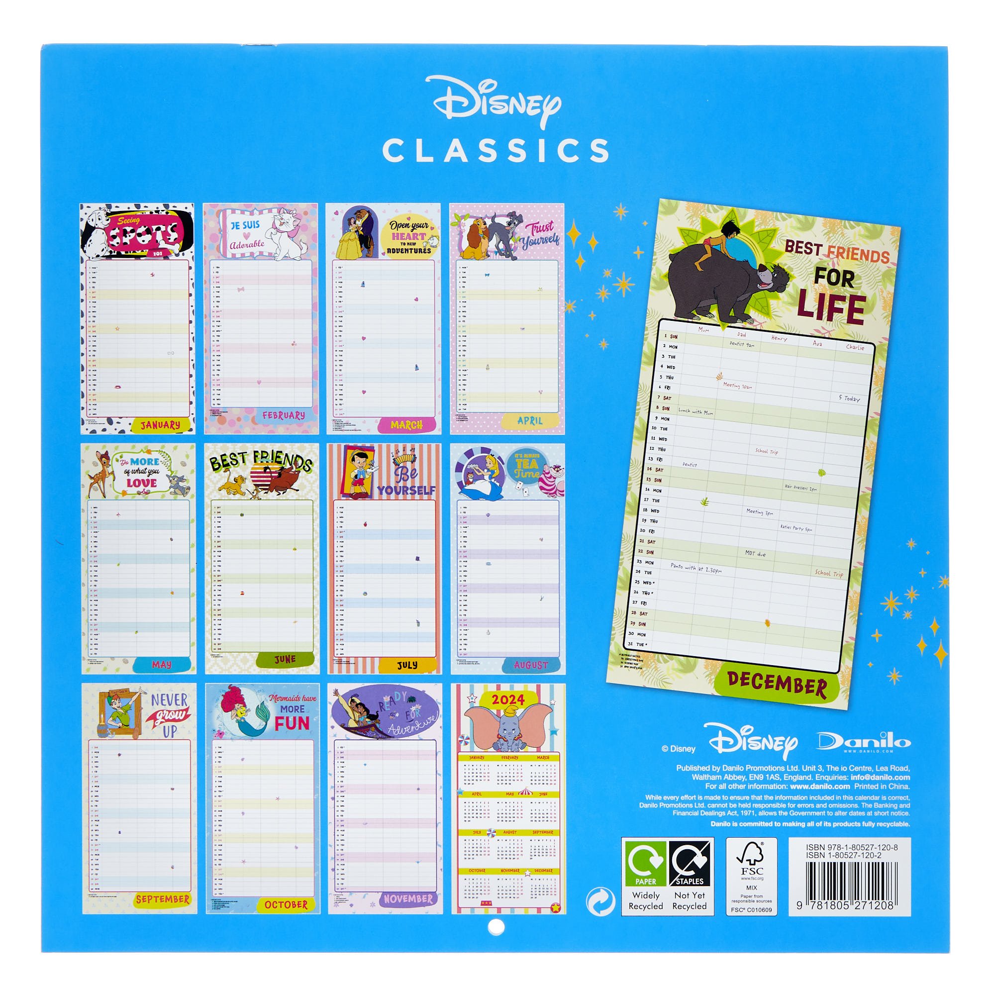 Disney Classics Family Calendar 2024