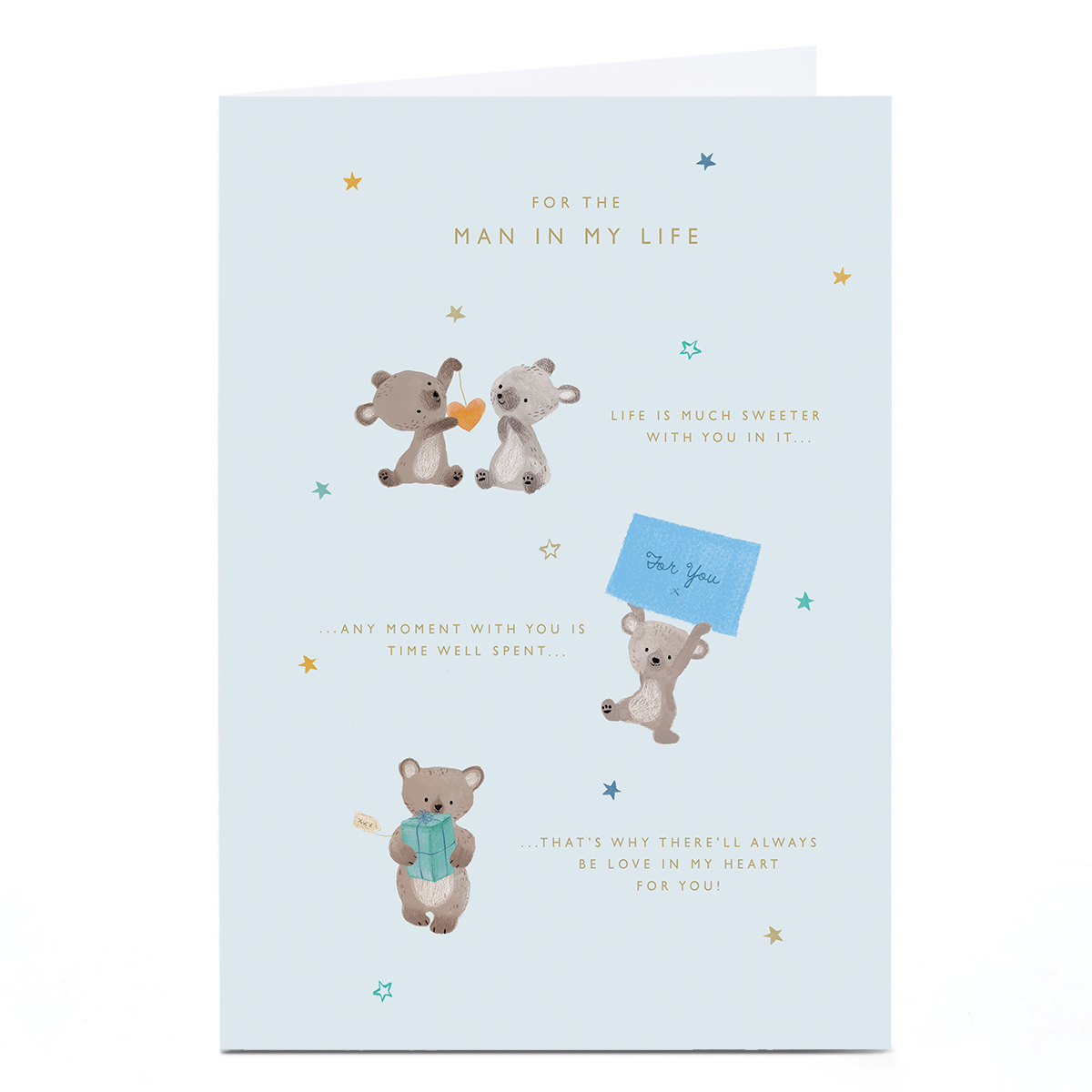 Personalised Birthday Card - Cute Koalas, Man in My Life