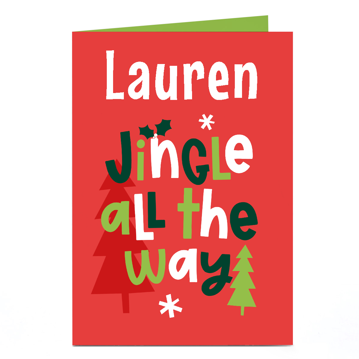 Personalised Christmas Card - Jingle all the Way, Any Name