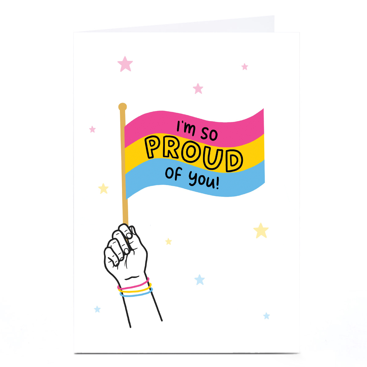 Personalised Blue Kiwi Pride Card - Pansexual Flag