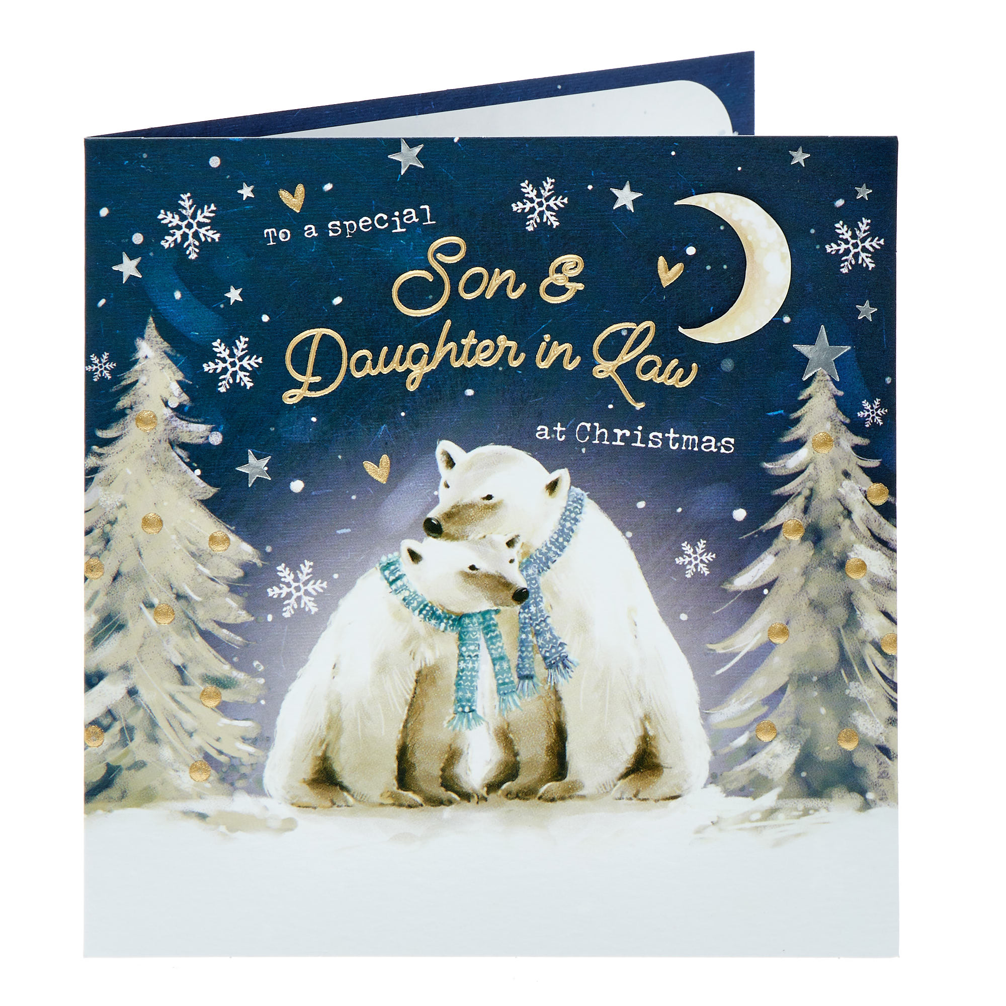 Son & Daughter In Law Polar Bears Christmas Card