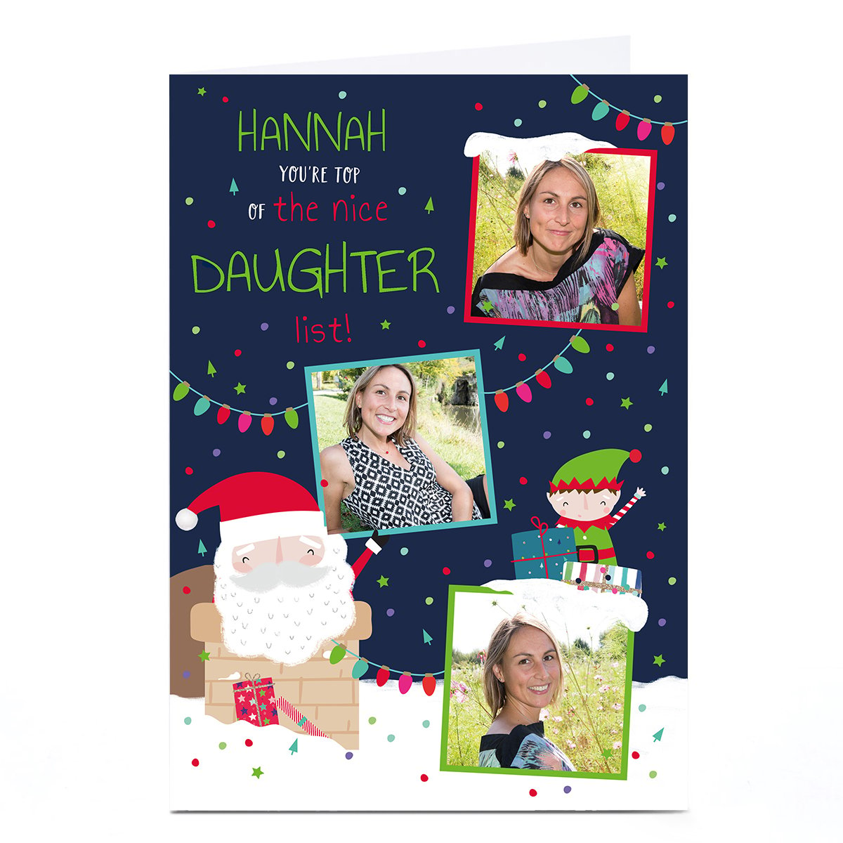 Photo Christmas Card - Top of The List, Daughter