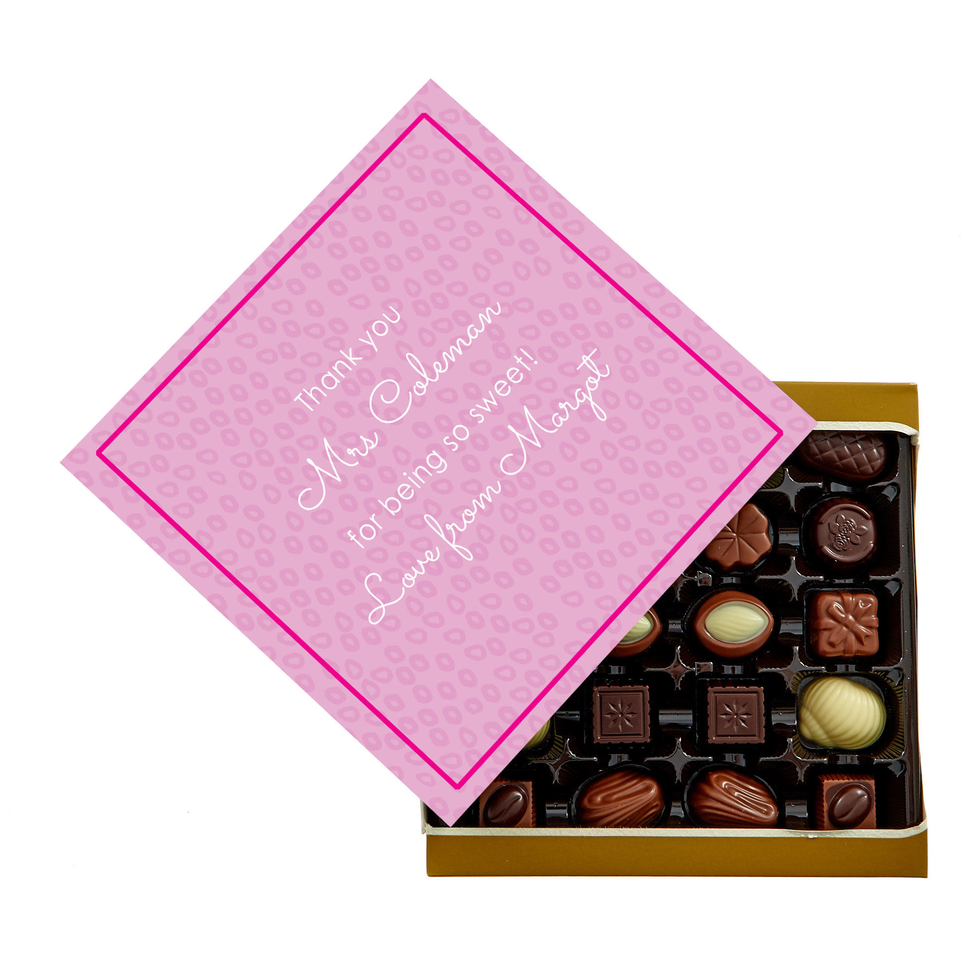 Personalised Thank You Teacher Belgian Chocolates - For Being so Sweet