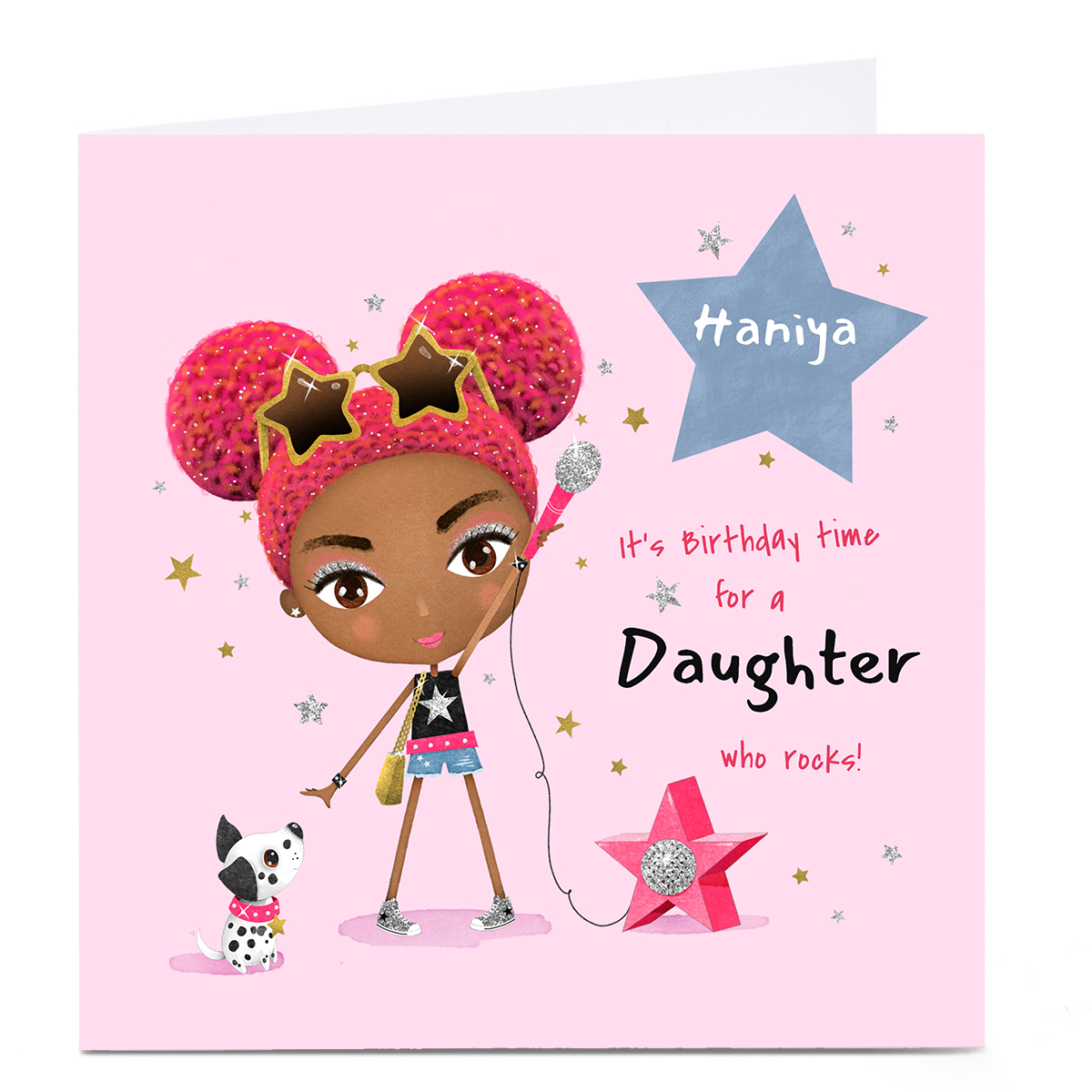 Buy Personalised Birthday Card - Popstar Girl Daughter for GBP 3.29 ...