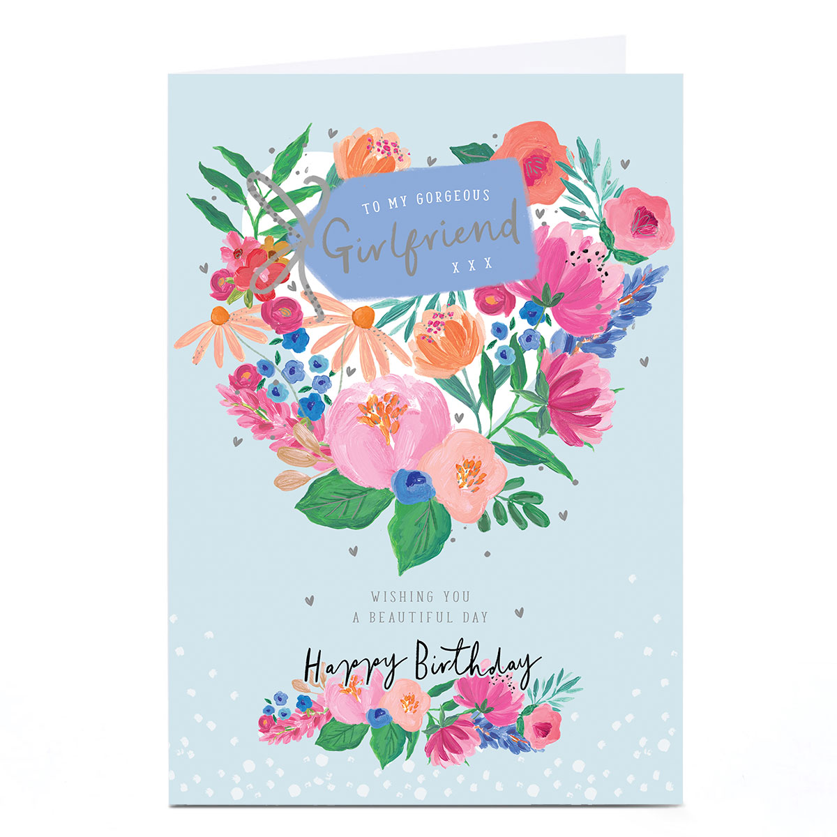 Personalised Birthday Card - Beautiful Day Flowers, Girlfriend